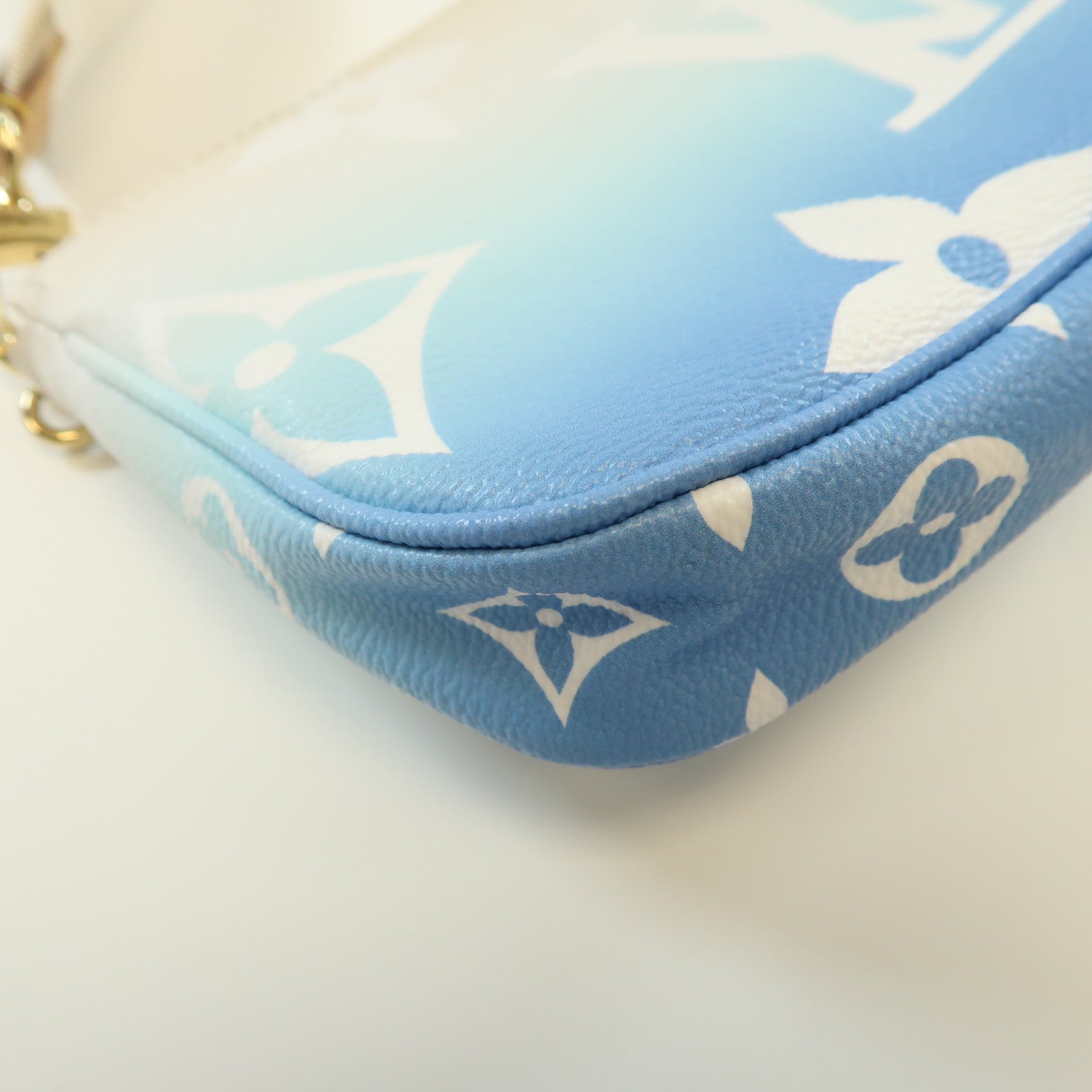 LOUIS VUITTON Monogram Multi Pochette金扣肩背袋藍色/白色
