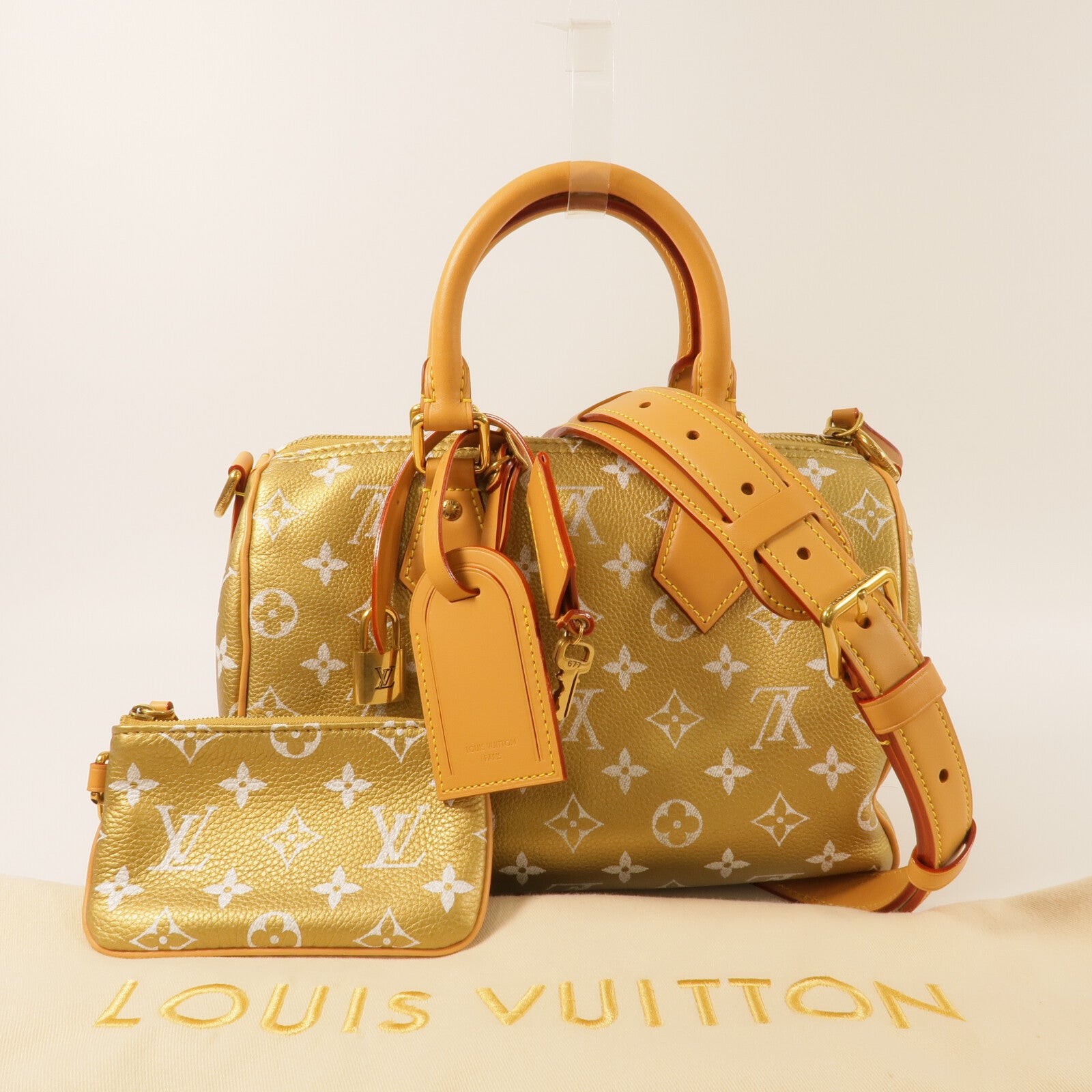 LOUIS VUITTON 牛皮皮革Speedy P9 Bandouliere 25手挽肩背兩用袋