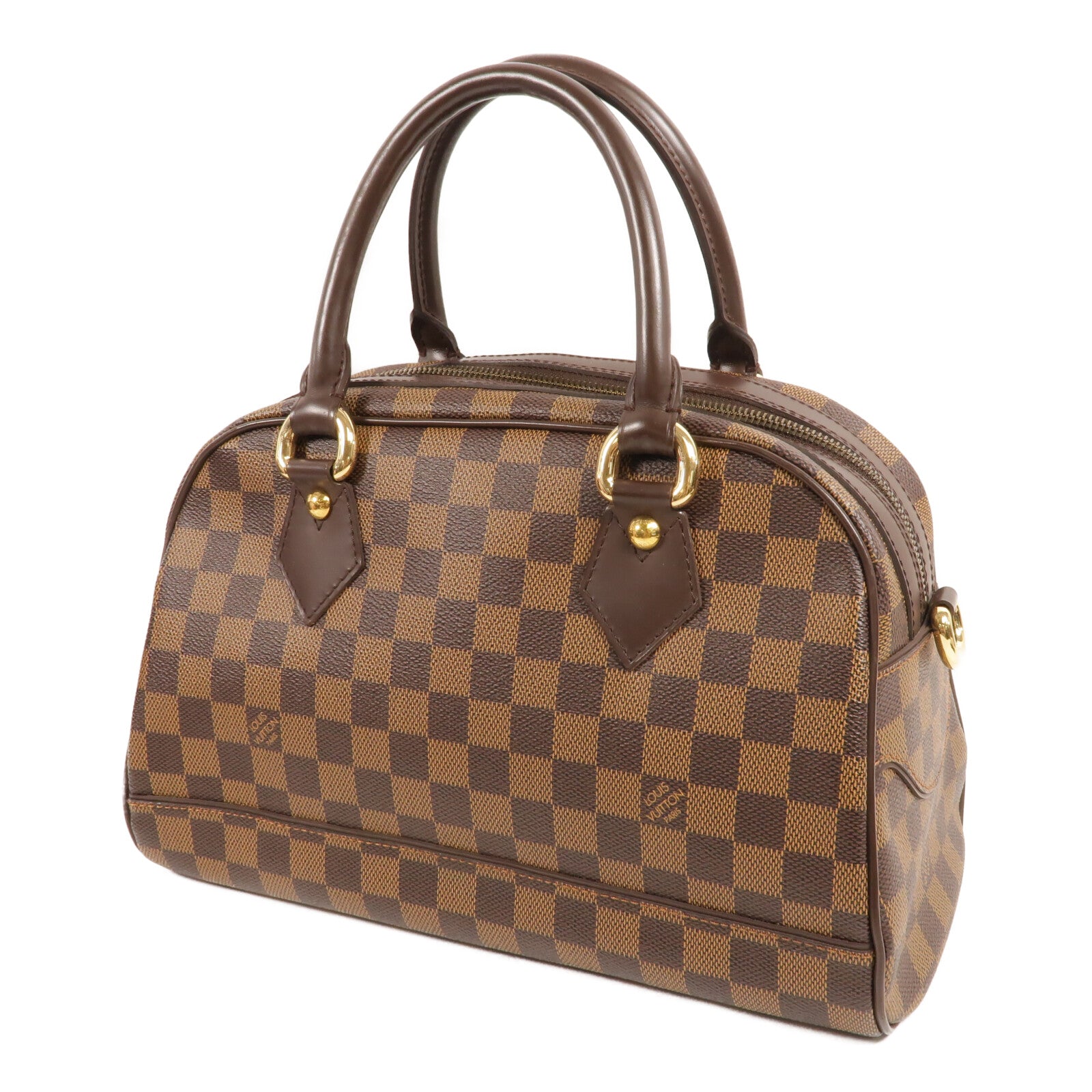 LOUIS VUITTON Damier Duomo金扣手挽袋棕色