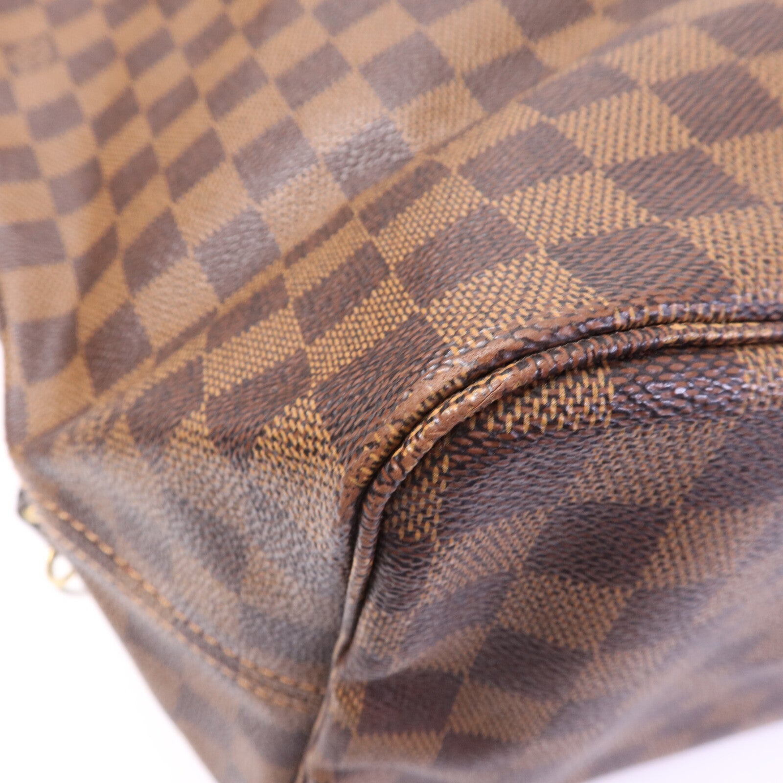 LOUIS VUITTON Damier Neverfull GM金扣肩背袋