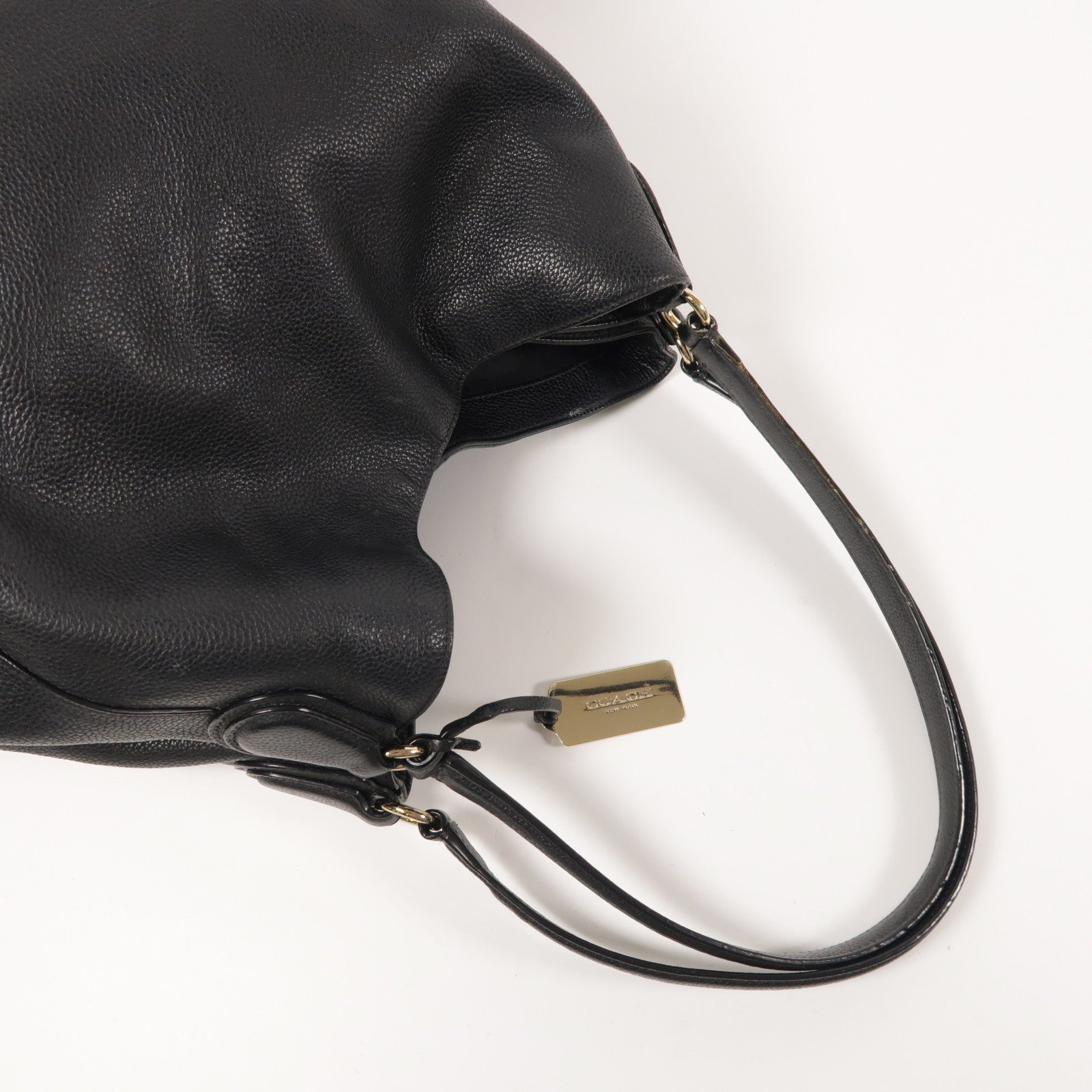 COACH 牛皮皮革Shoulder Bag銀扣肩背袋