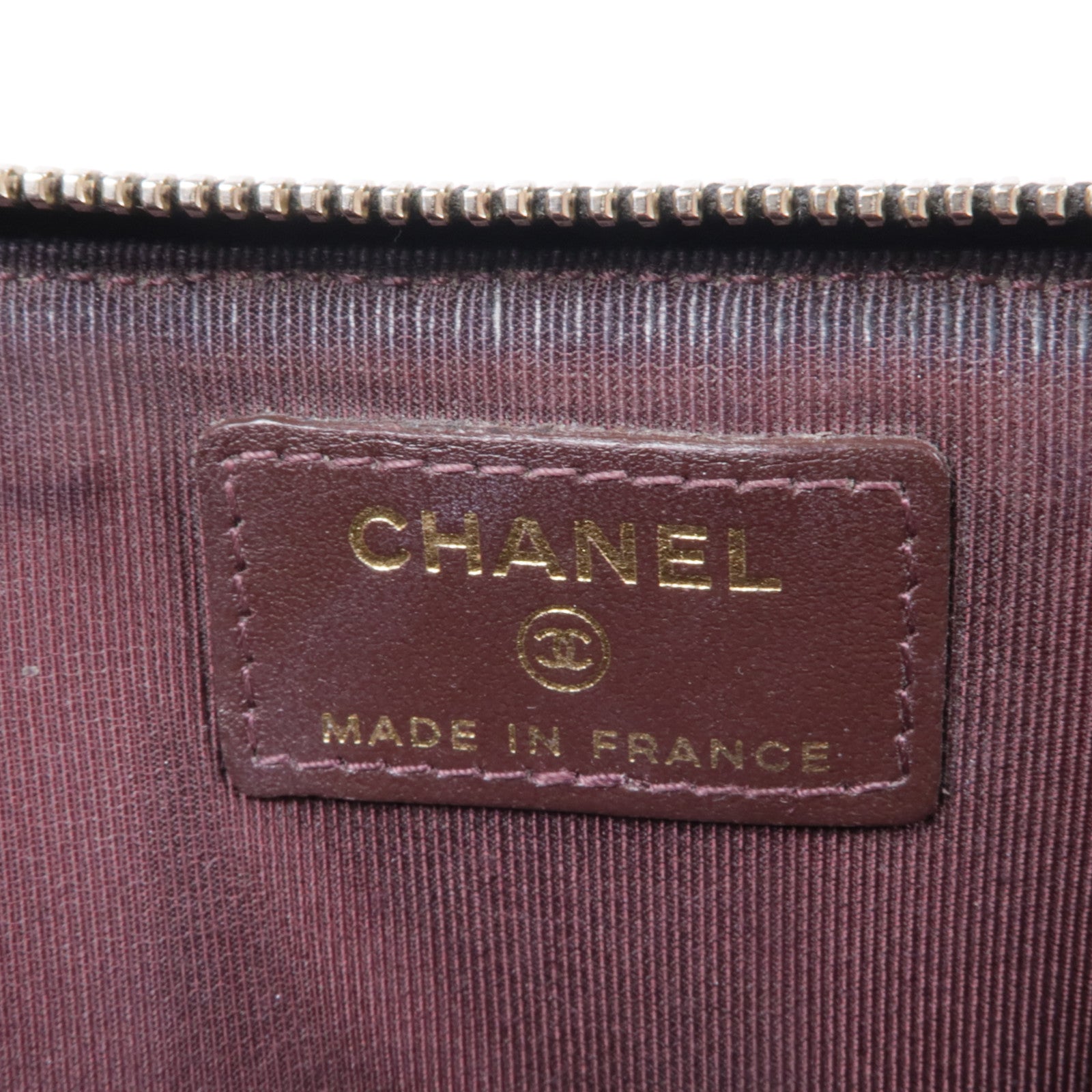 CHANEL 牛皮皮革Zipped Wallet金扣長錢包