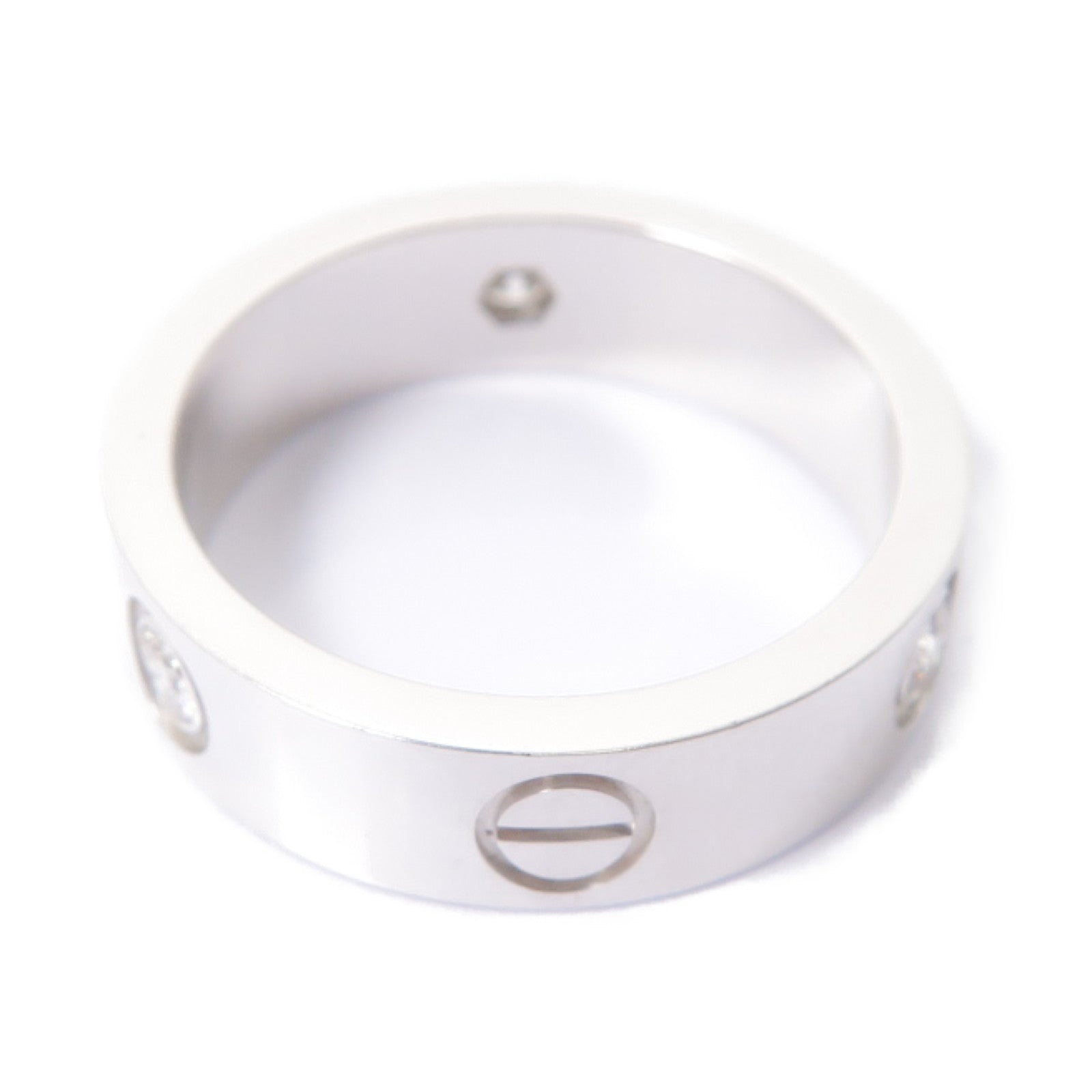 CARTIER 18K白金Love Diamond Ring鑽石戒指Cartier#56/#US7.75