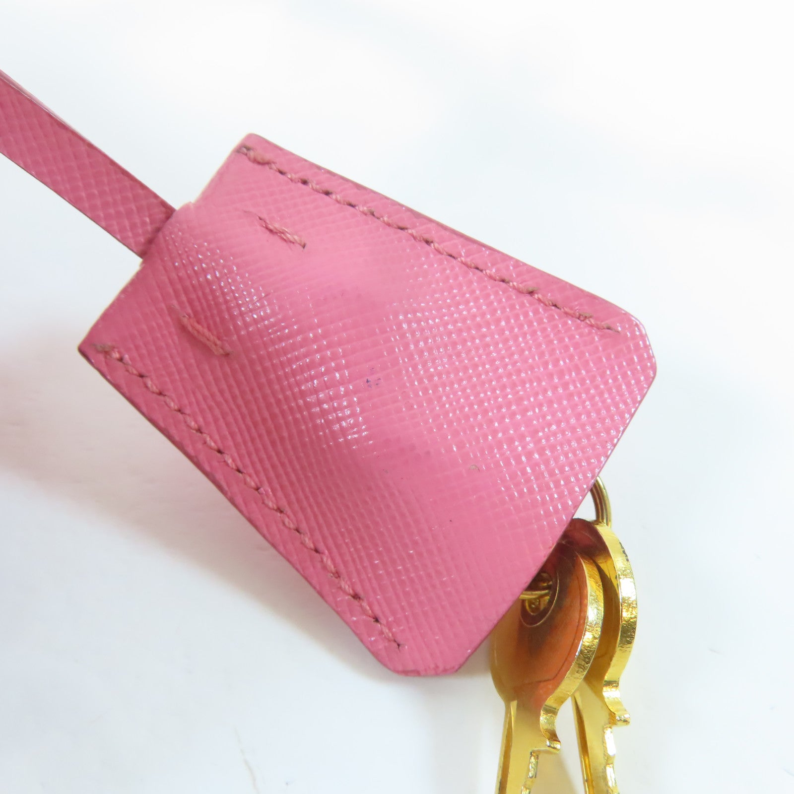 PRADA 牛皮皮革Shoulder Bag金扣鏈帶肩背袋粉紅色