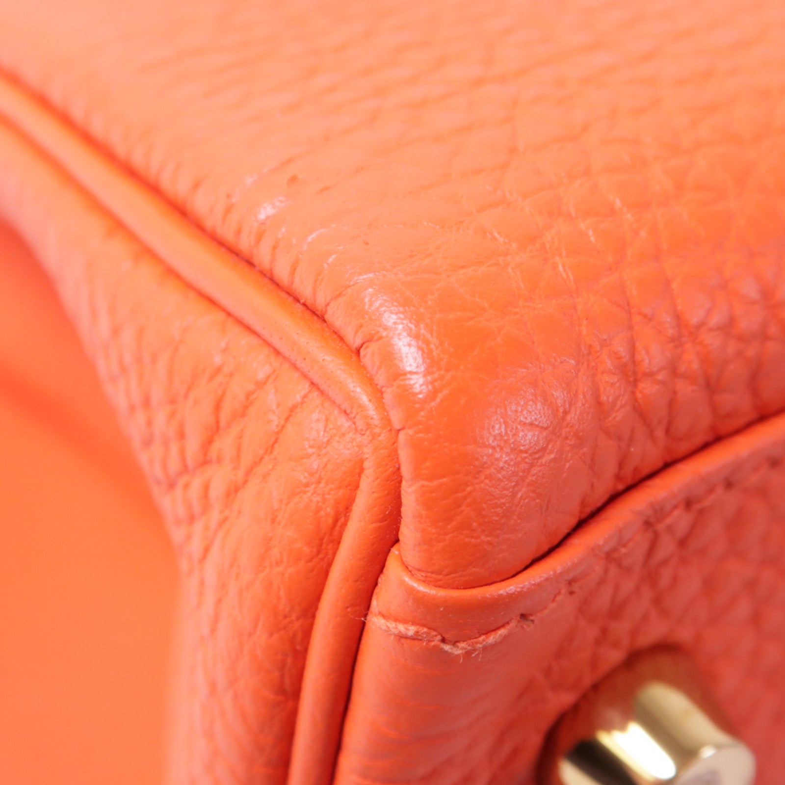 HERMES Togo皮革Kelly 28金扣手挽肩背兩用袋Capucine