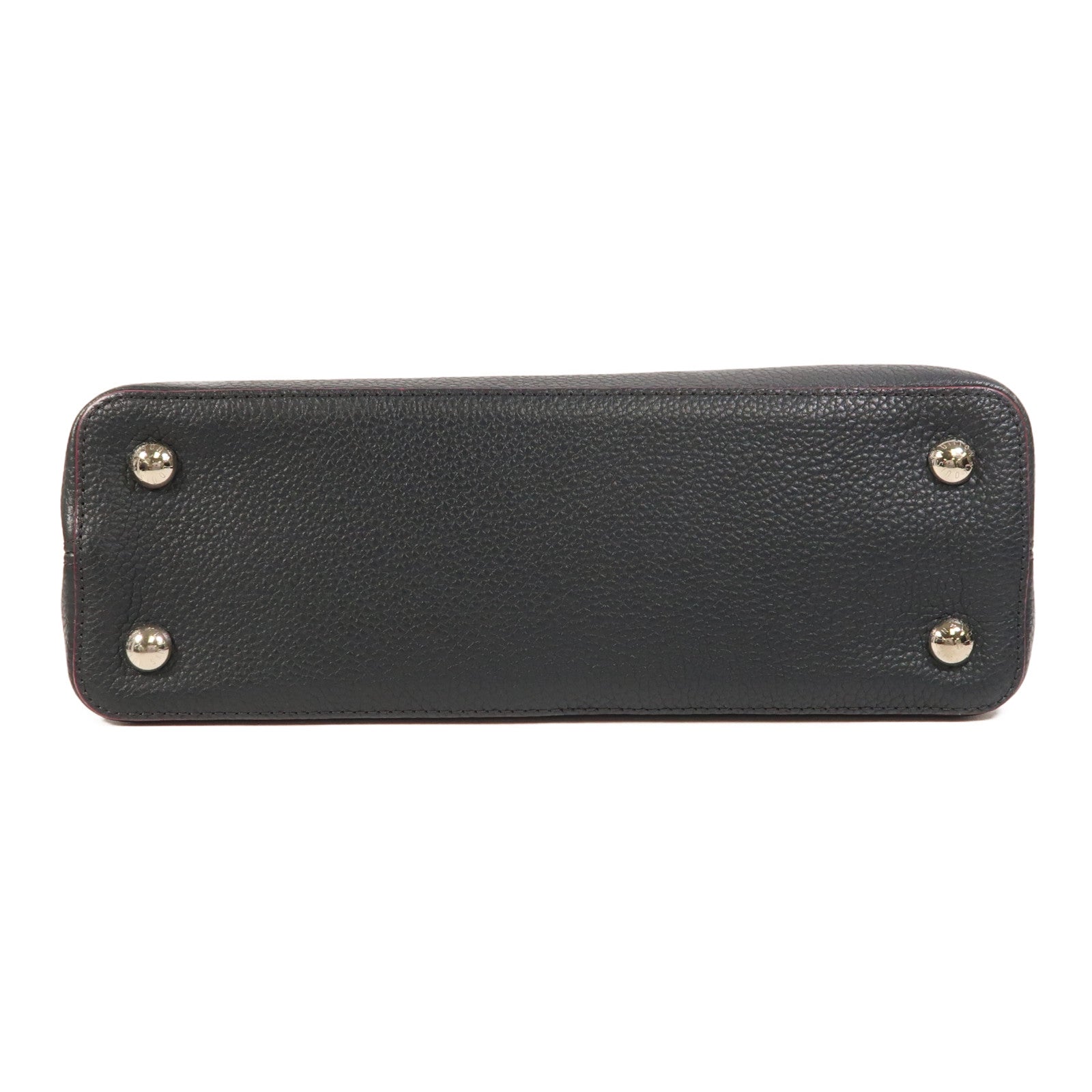 LOUIS VUITTON Taurillon Capucines MM銀扣手挽肩背兩用袋
