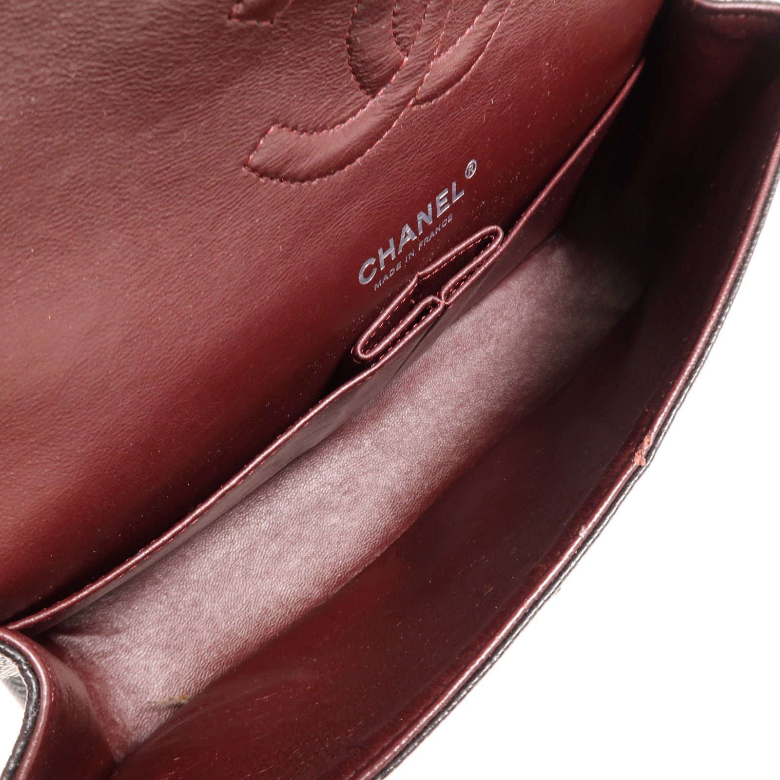 CHANEL 牛皮皮革Classic 25銀扣鏈帶肩背袋