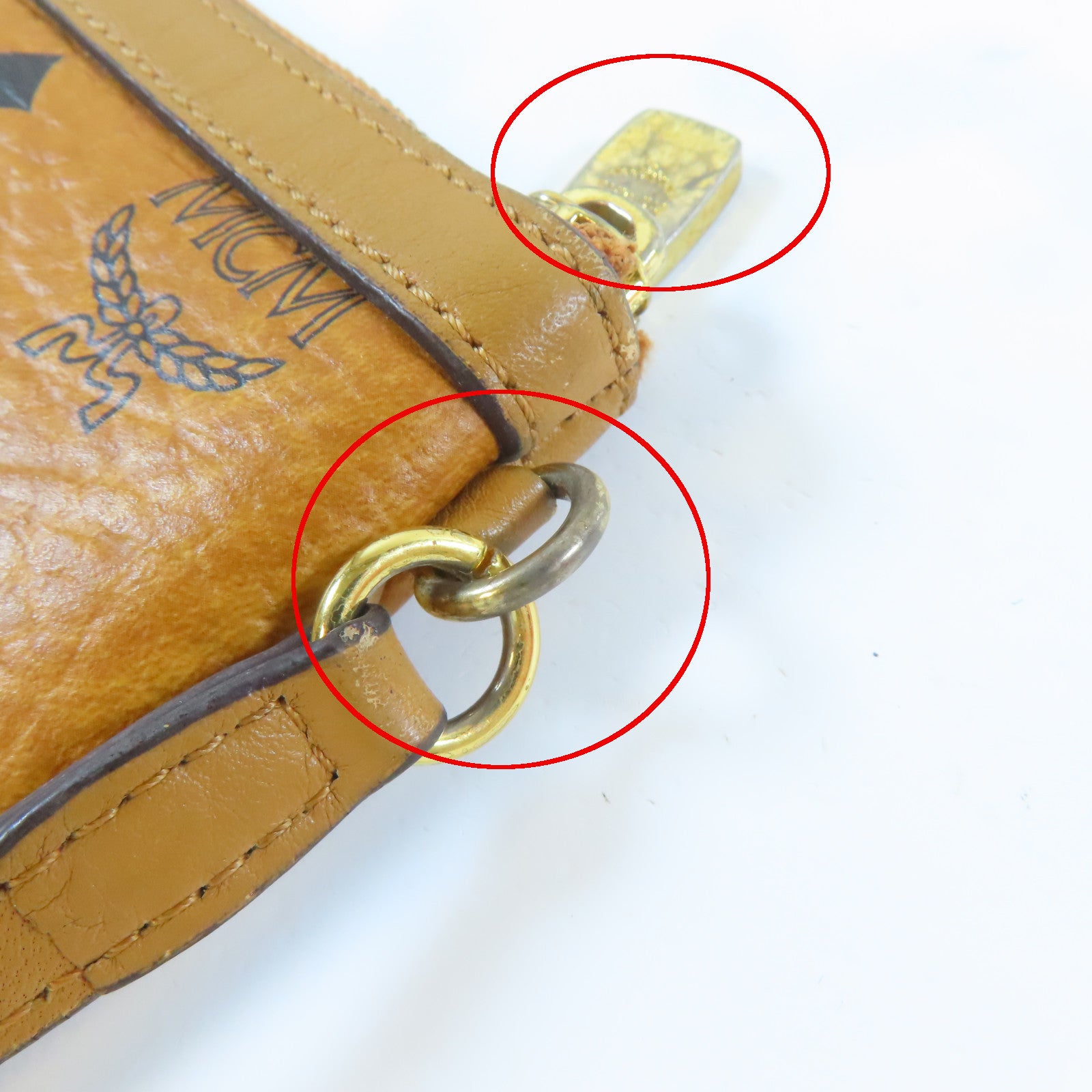 MCM 【激減優惠】塗層帆布Tote Bag金扣手挽袋啡色