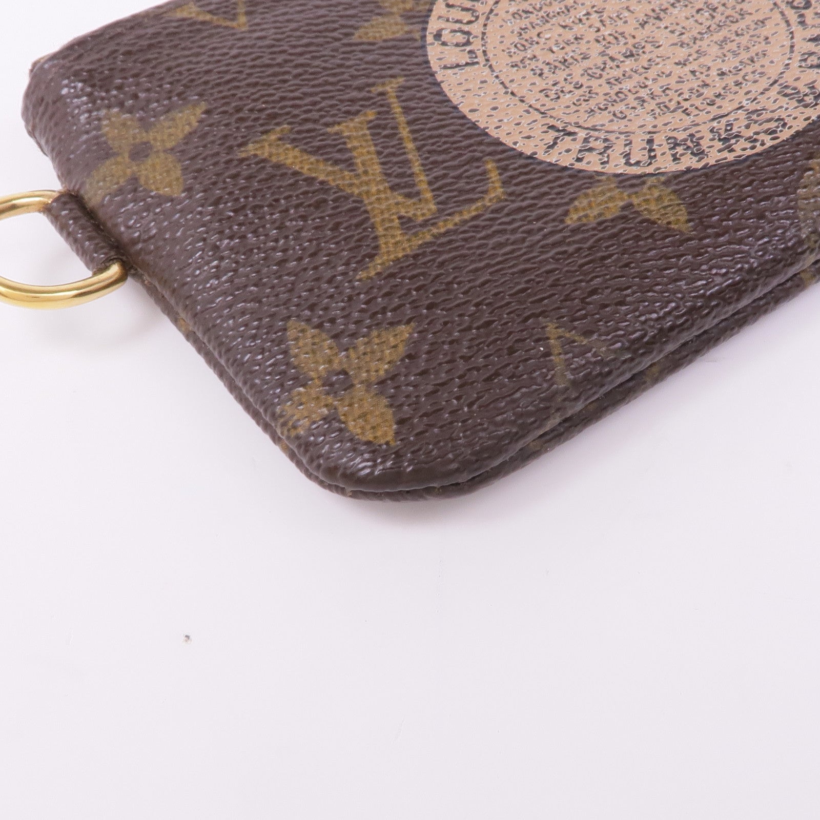 LOUIS VUITTON Monogram Pochette Cre T & B金扣零錢包