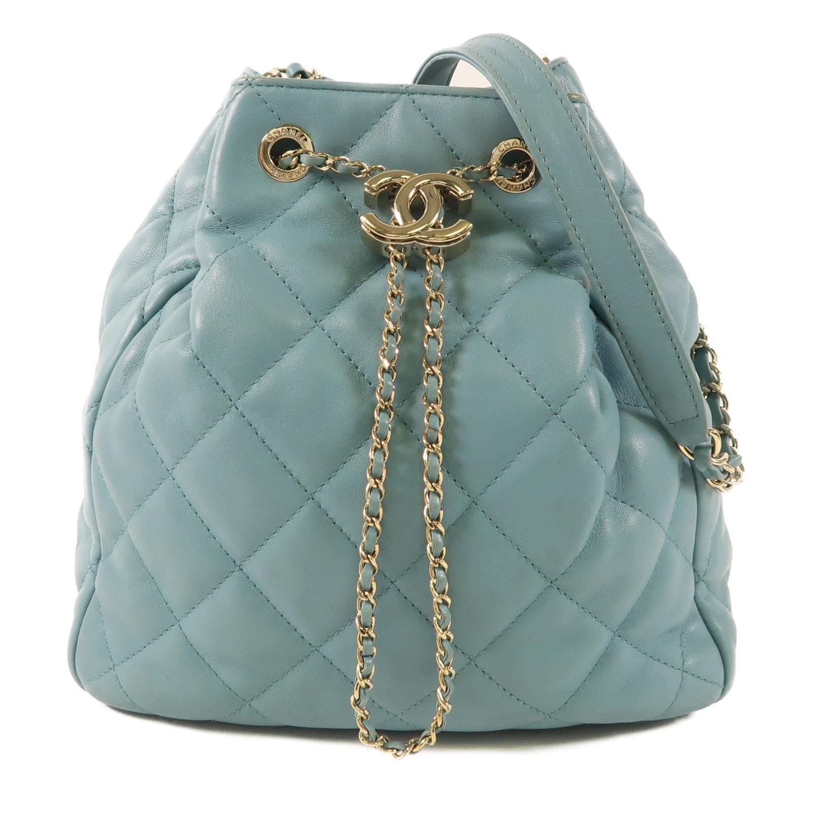 CHANEL 羊皮皮革Chain Shoulder Bag金扣鏈帶肩背袋