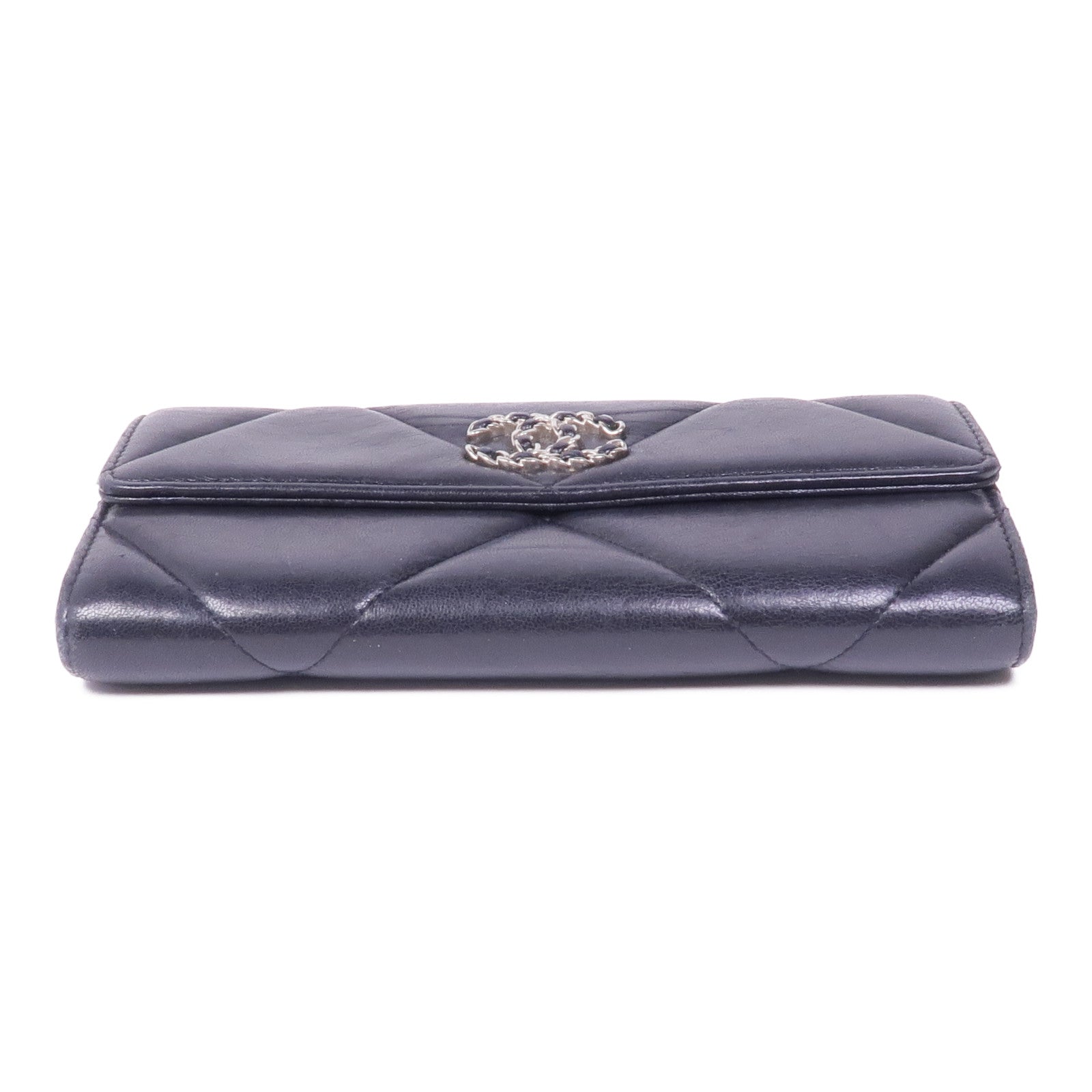 CHANEL 羊皮皮革Wallet銀扣長錢包