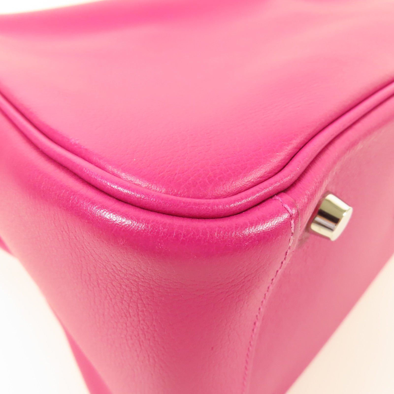 HERMES PHW Lindy 30 2Way Shoulder Hand Bag Evercolor Leather Rose Purple