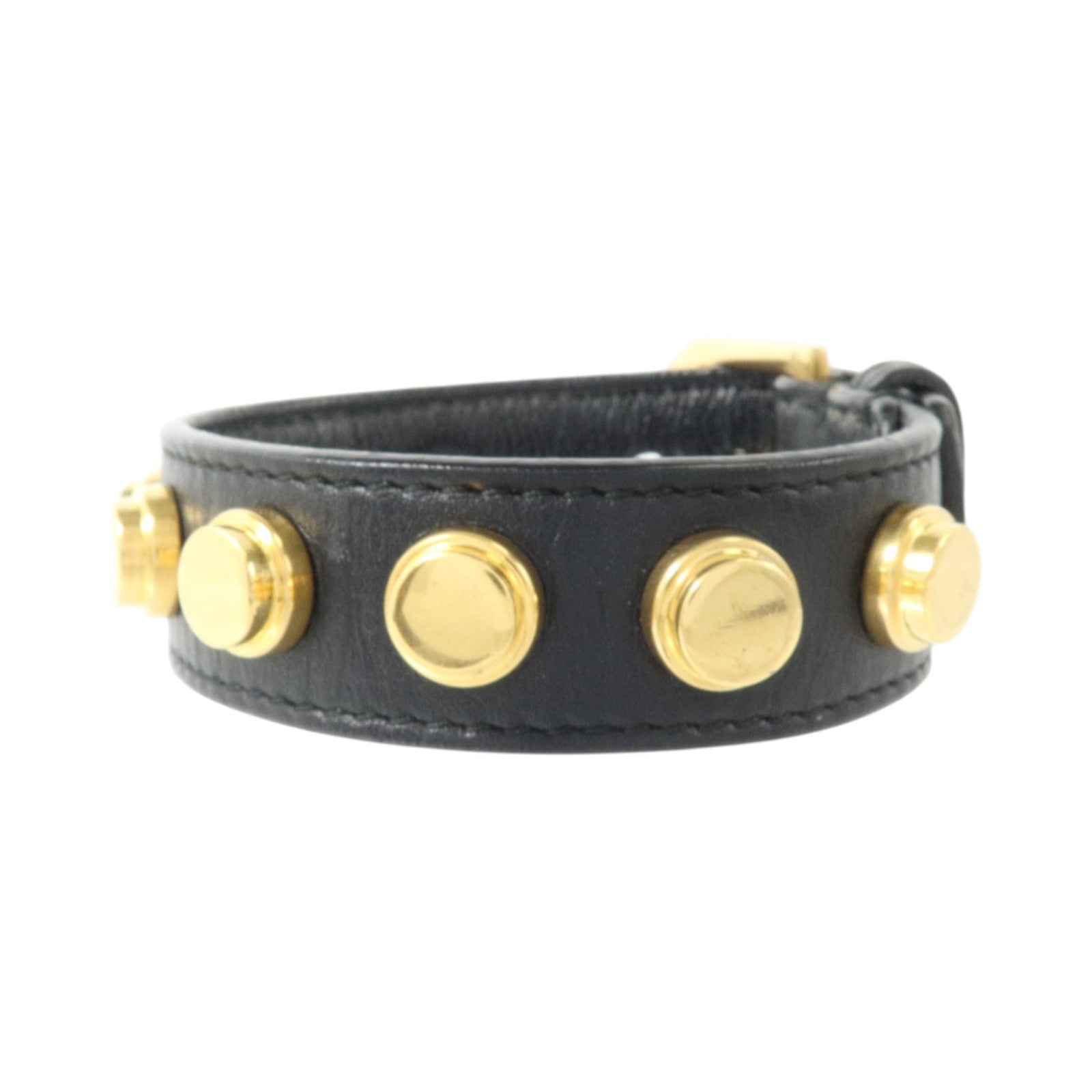 SAINT LAURENT 牛皮皮革/金屬Studded De Force Bracelet手鏈