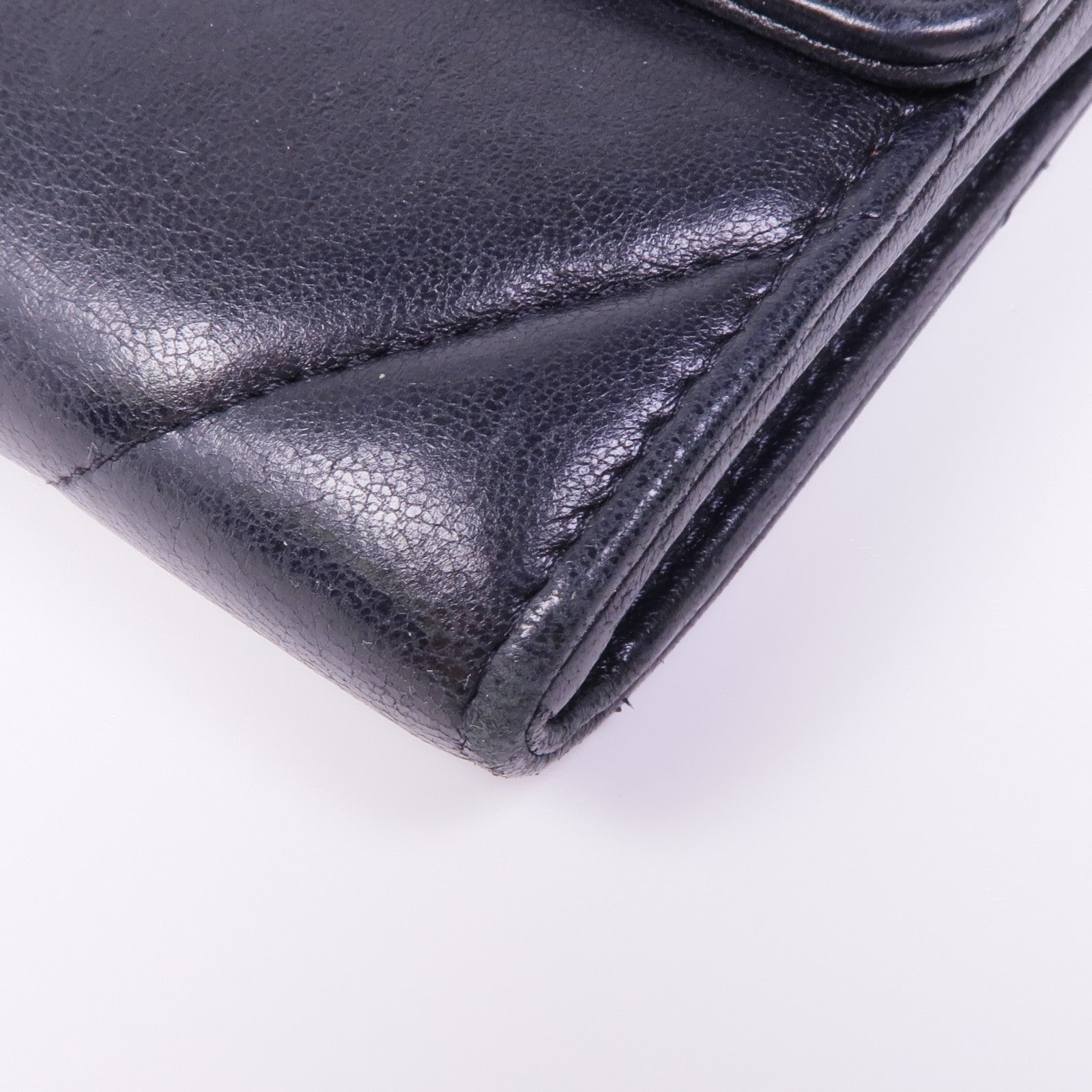 CHANEL 羊皮皮革Wallet銀扣長錢包