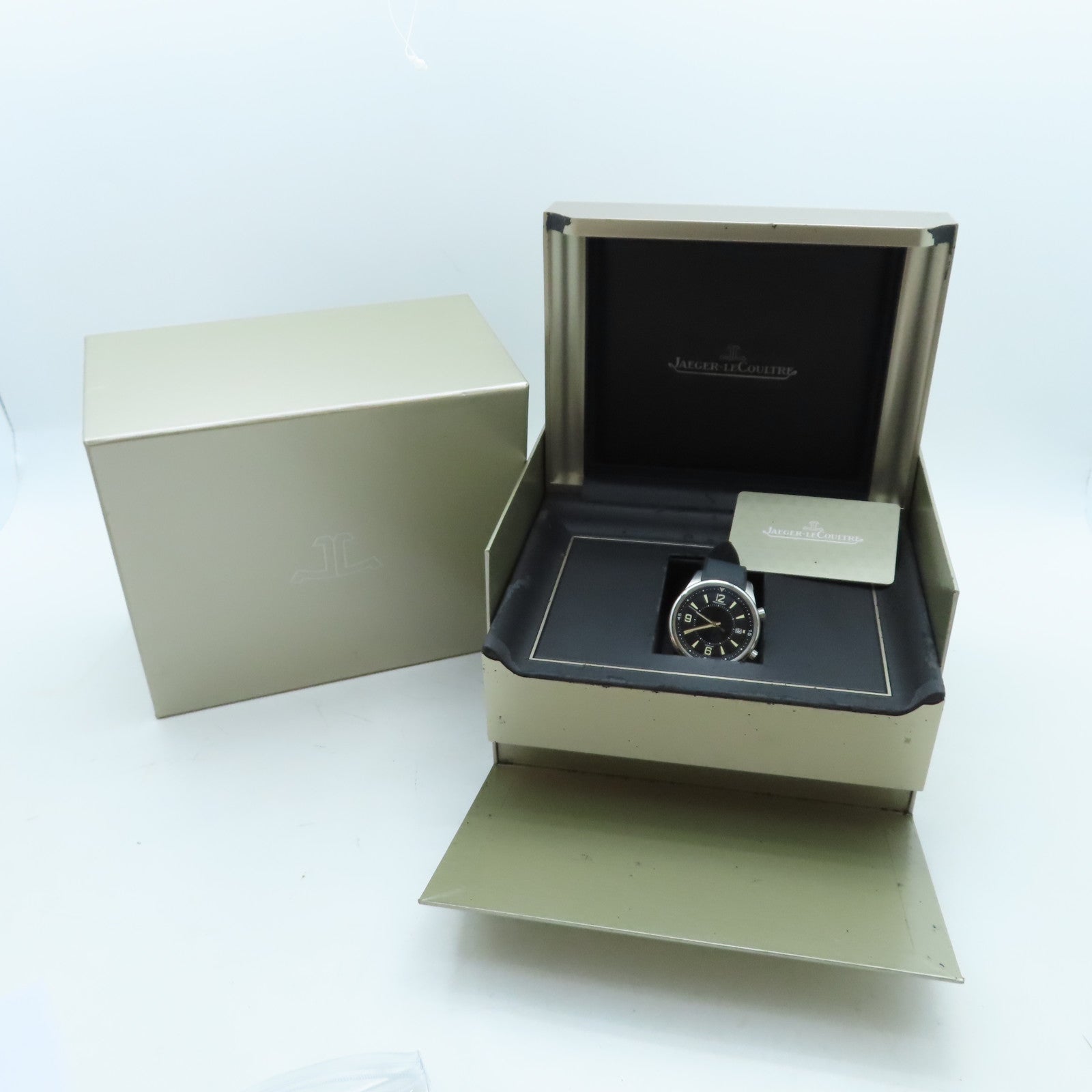JAEGER-LECOULTRE Polaris Date不鏽鋼/橡膠手錶自動機芯黑色