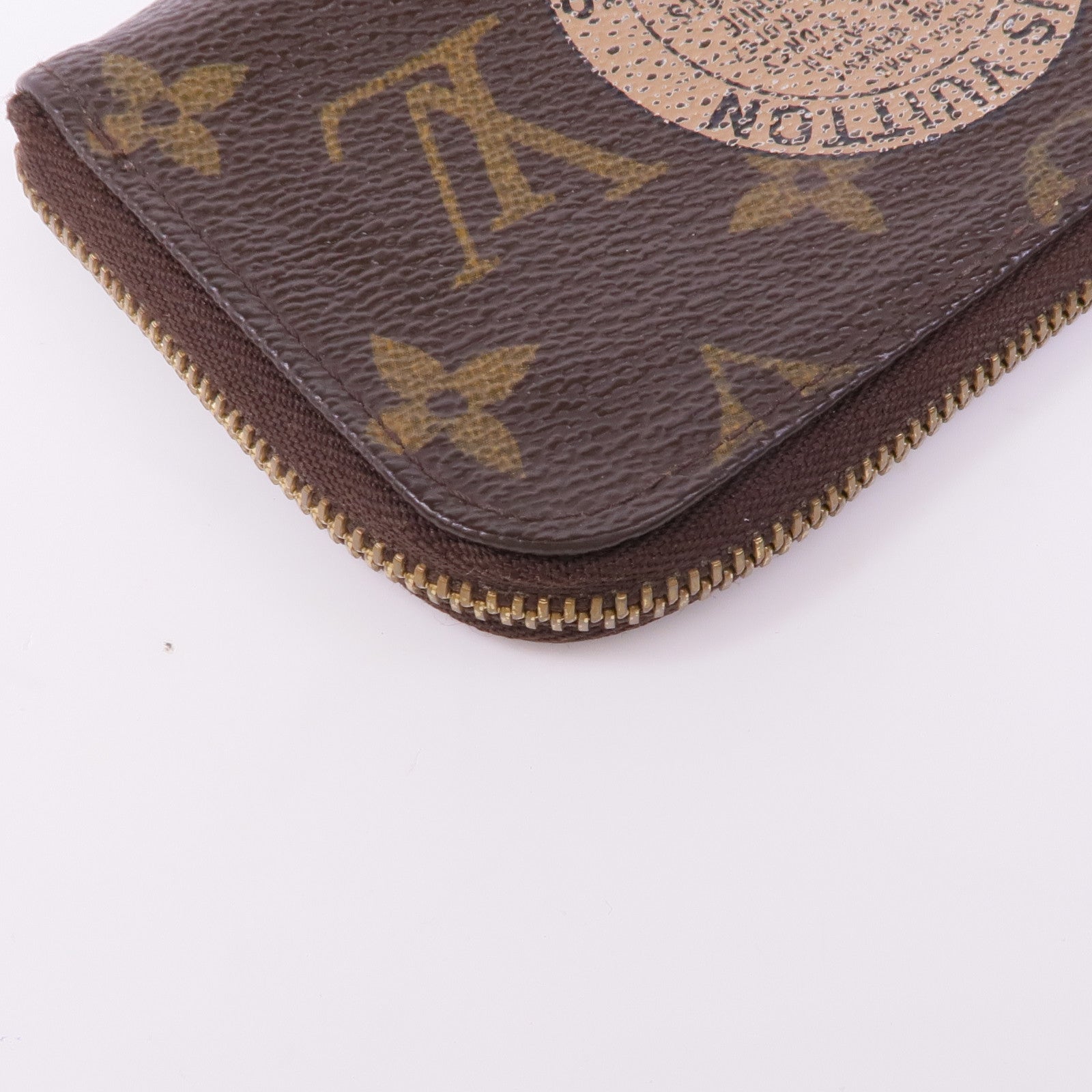 LOUIS VUITTON Monogram Pochette Cre T & B金扣零錢包