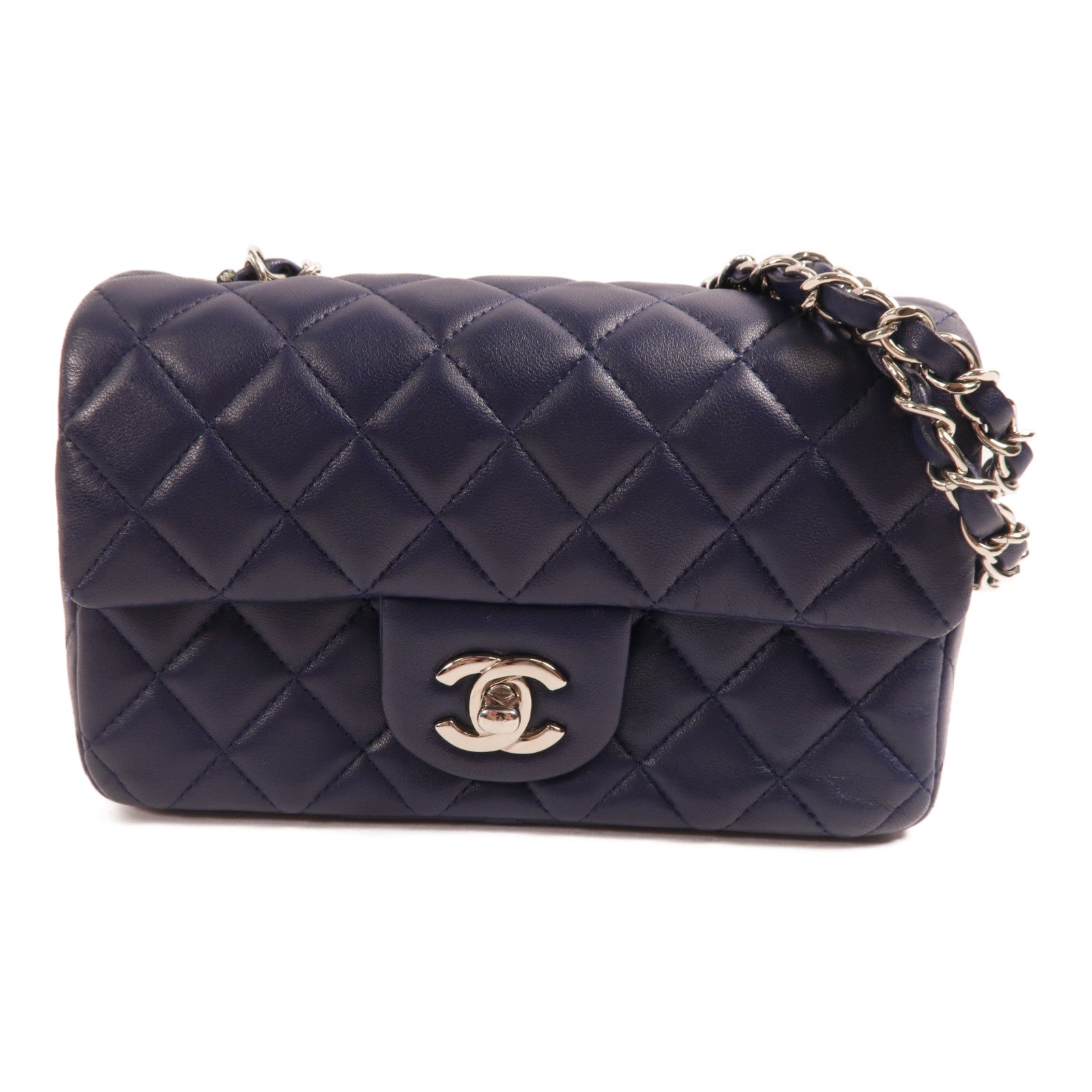 CHANEL 羊皮皮革Classic 20銀扣鏈帶肩背袋