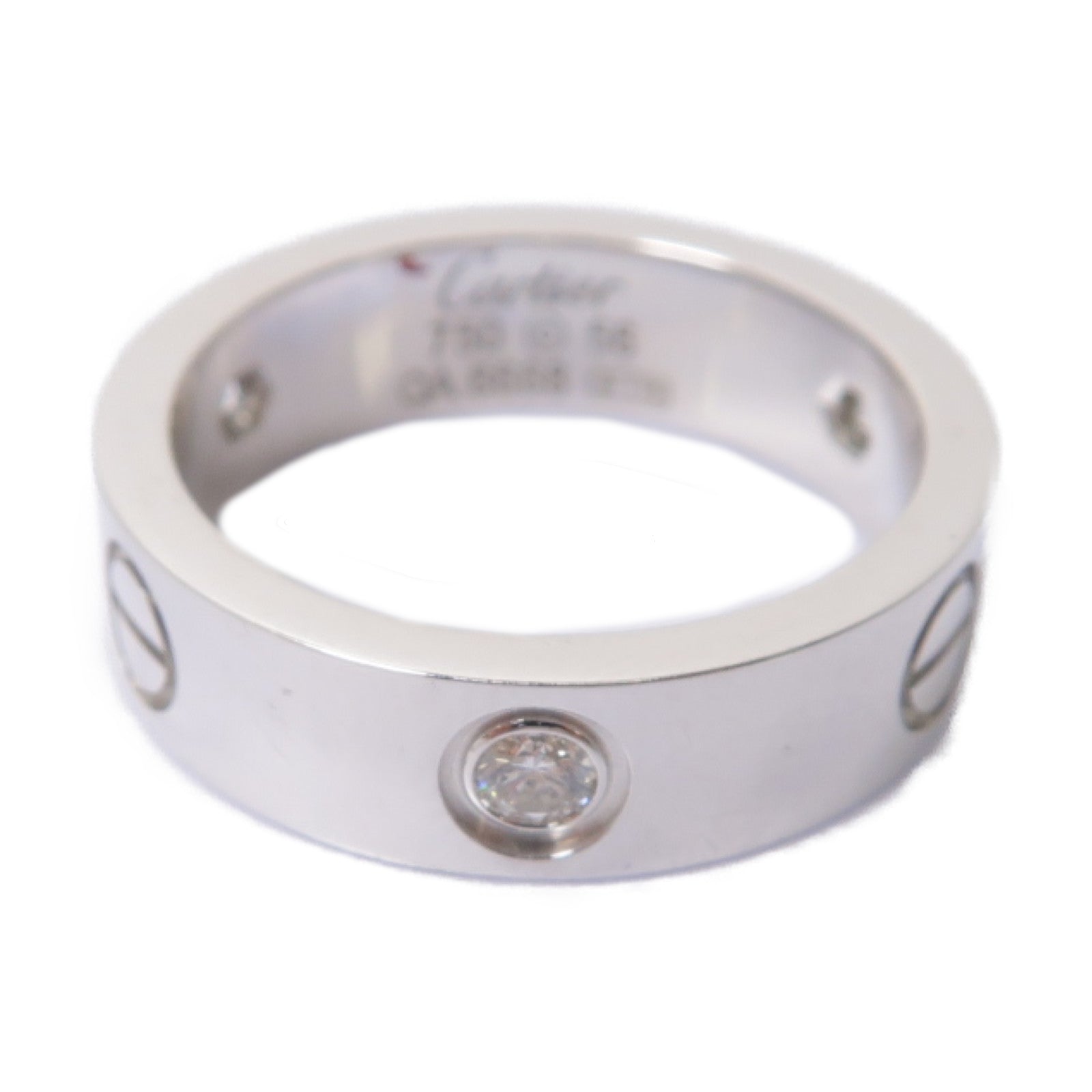 CARTIER 18K白金Love Diamond Ring鑽石戒指Cartier#56/#US7.75