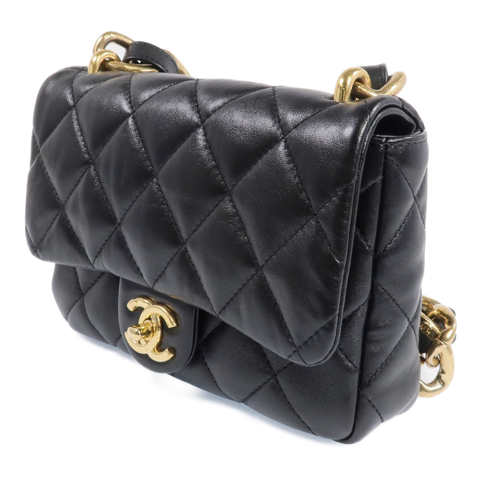 CHANEL 【激減優惠】牛皮皮革Chain Shoulder Bag金扣鏈帶肩背袋