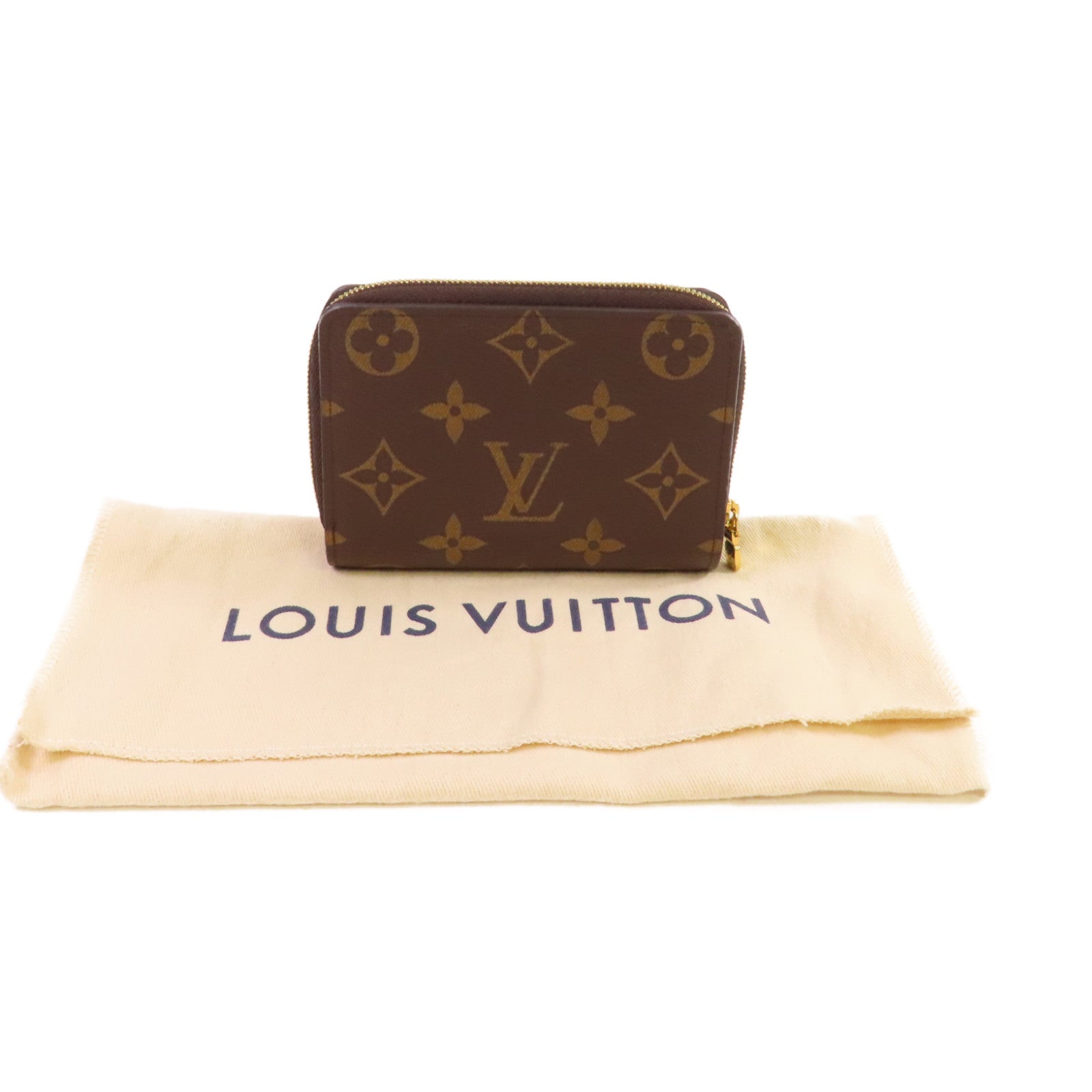 LOUIS VUITTON Monogram Lou Wallet金扣迷你錢包啡色