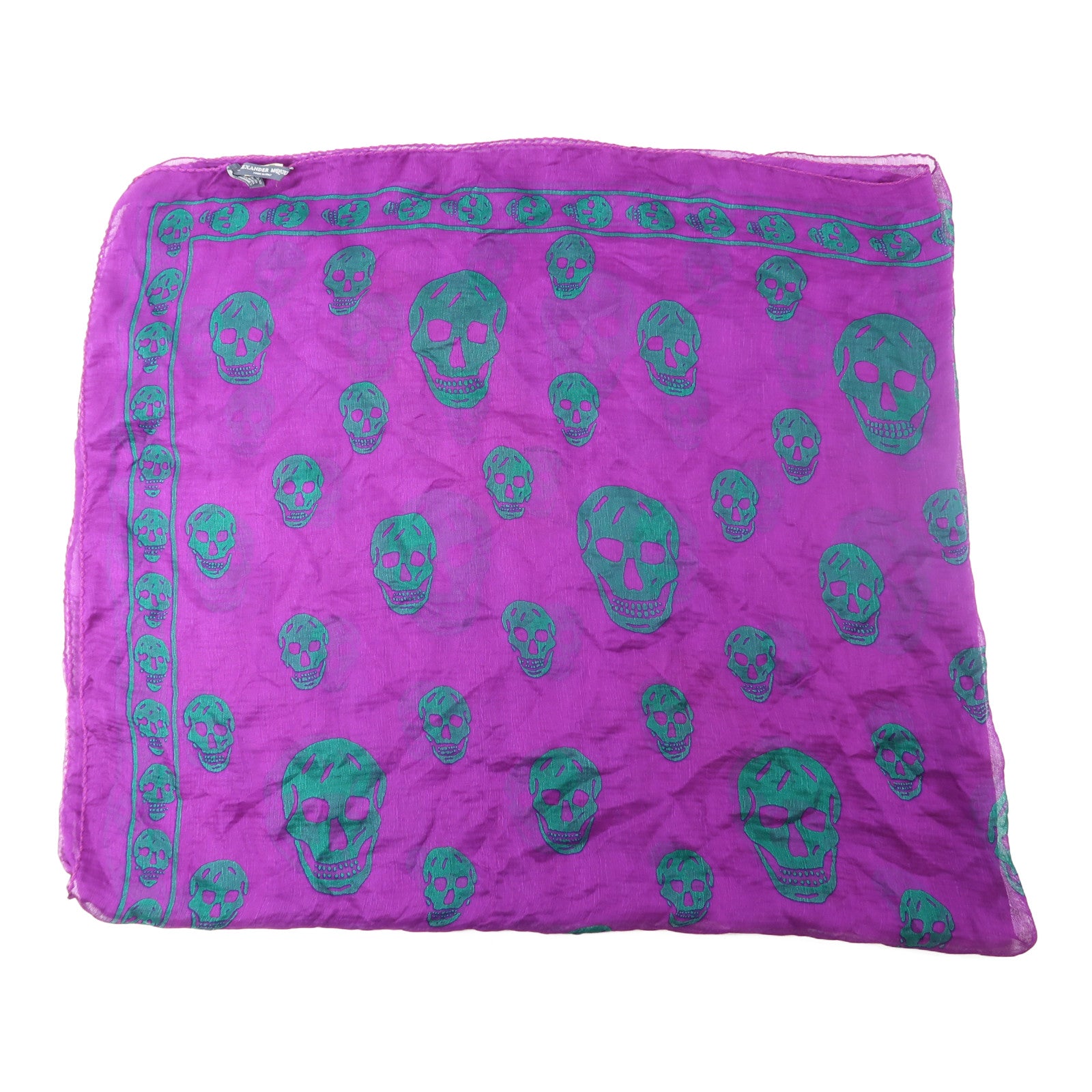 Alexander McQueen 絲質Alexander Mcqueen Scarf絲巾紫色/綠色