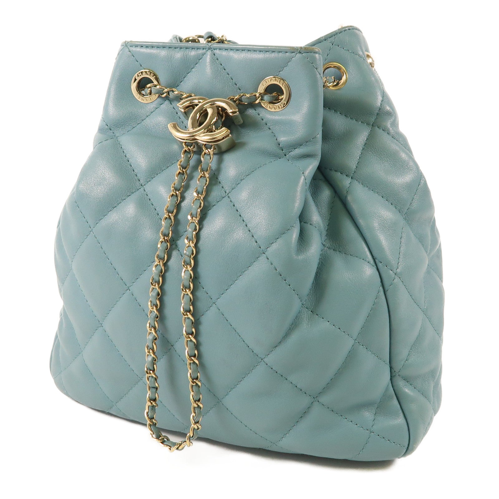 CHANEL 羊皮皮革Chain Shoulder Bag金扣鏈帶肩背袋