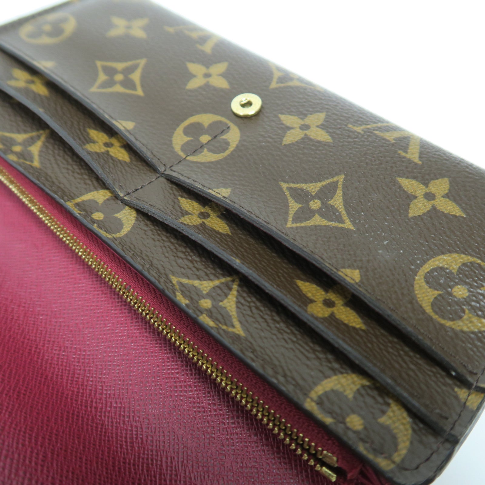 LOUIS VUITTON Monogram Sarah Long Wallet金扣長錢包啡色