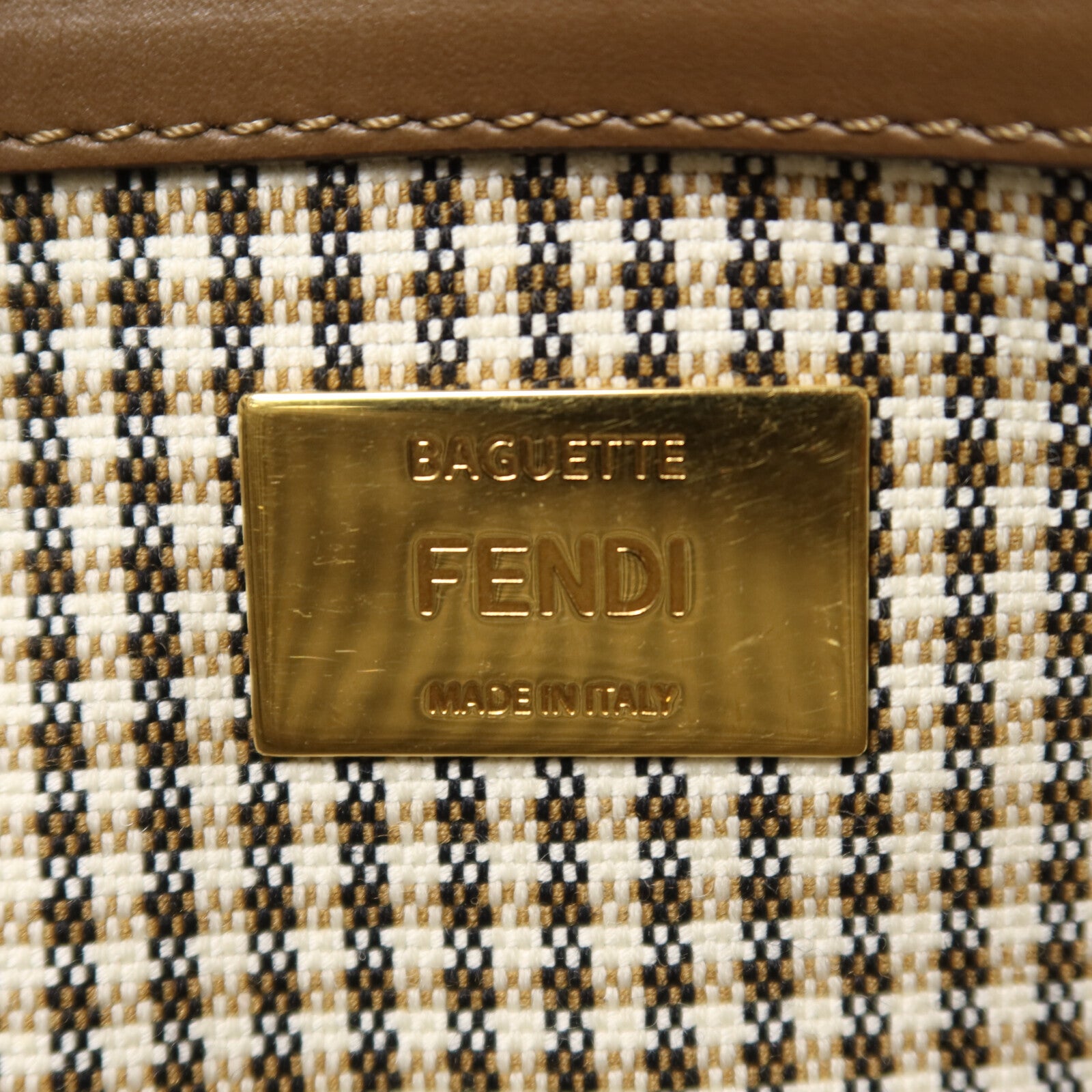 FENDI 帆布Baguette手挽肩背兩用袋