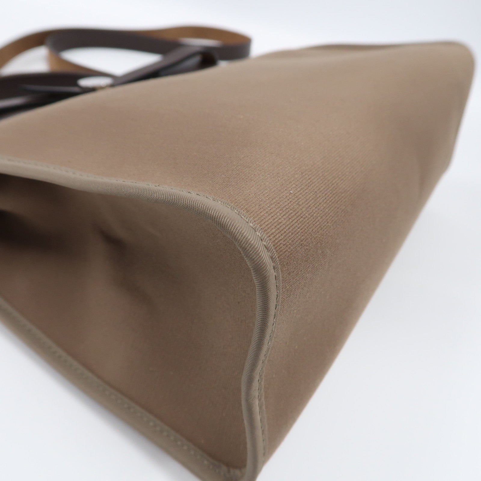 HERMES 帆布Herbag銀扣手挽肩背兩用袋Etoupe/Ebene/啡色