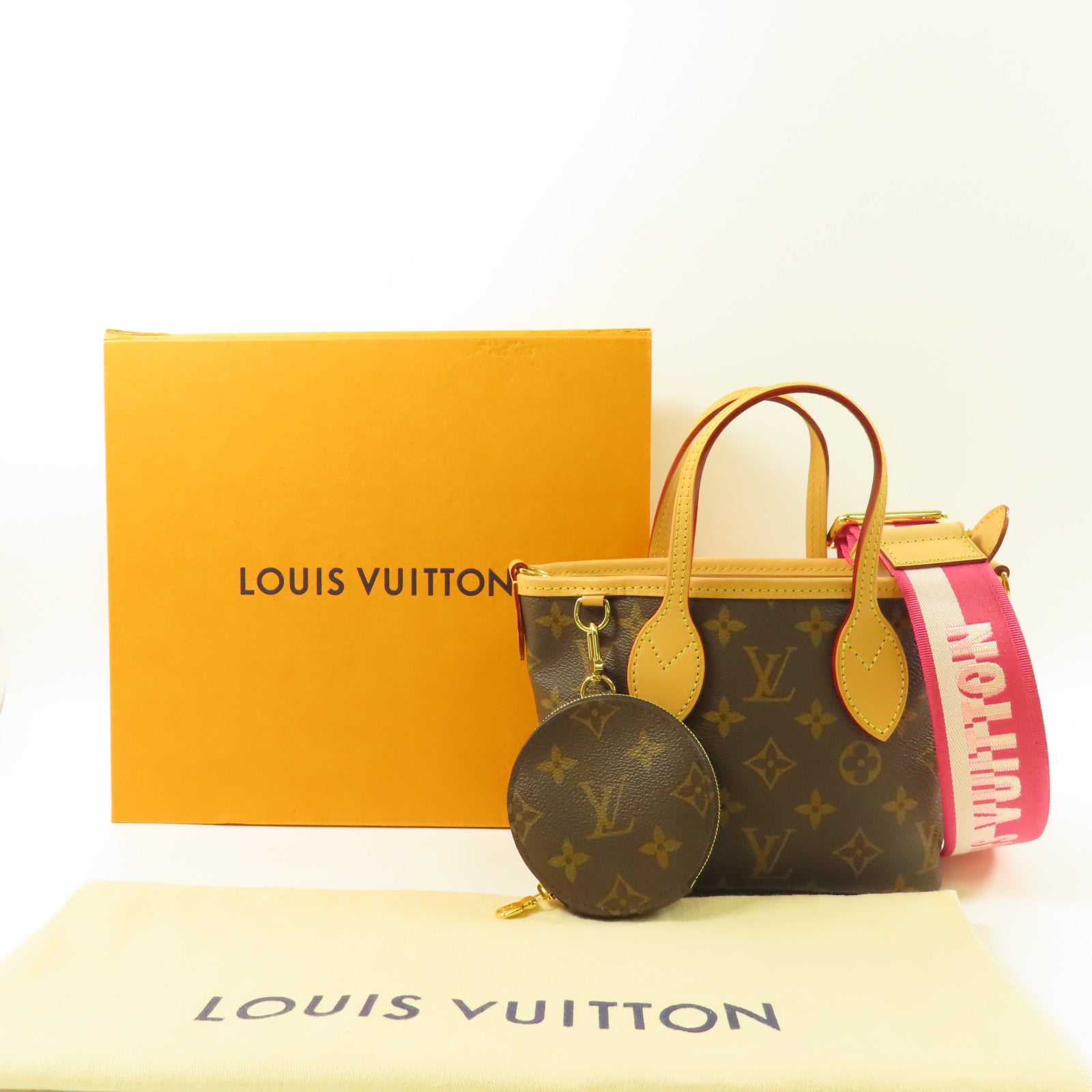 LOUIS VUITTON Monogram Neverfull BB金扣手挽肩背兩用袋