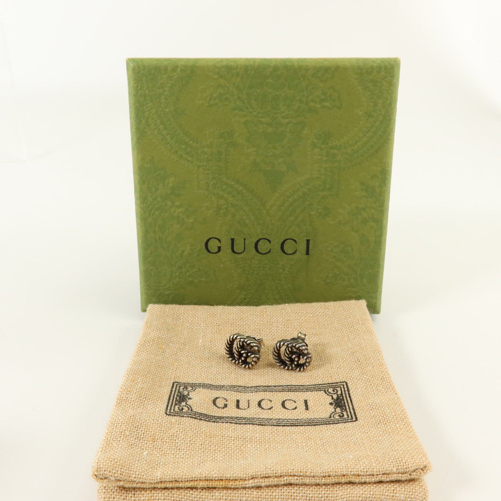 GUCCI 925純銀GG Marmont Stud Earrings耳環