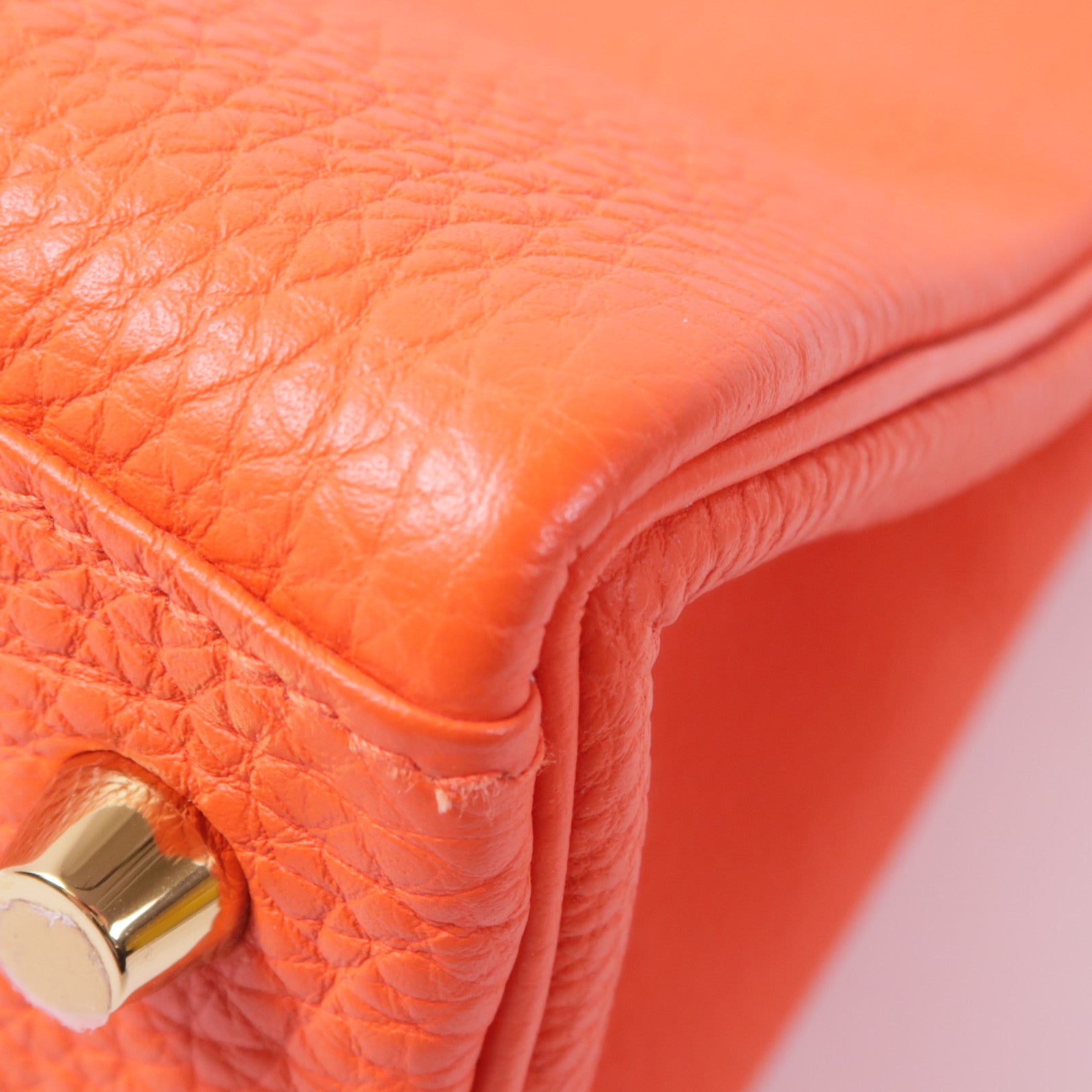 HERMES Togo皮革Kelly 28金扣手挽肩背兩用袋Capucine