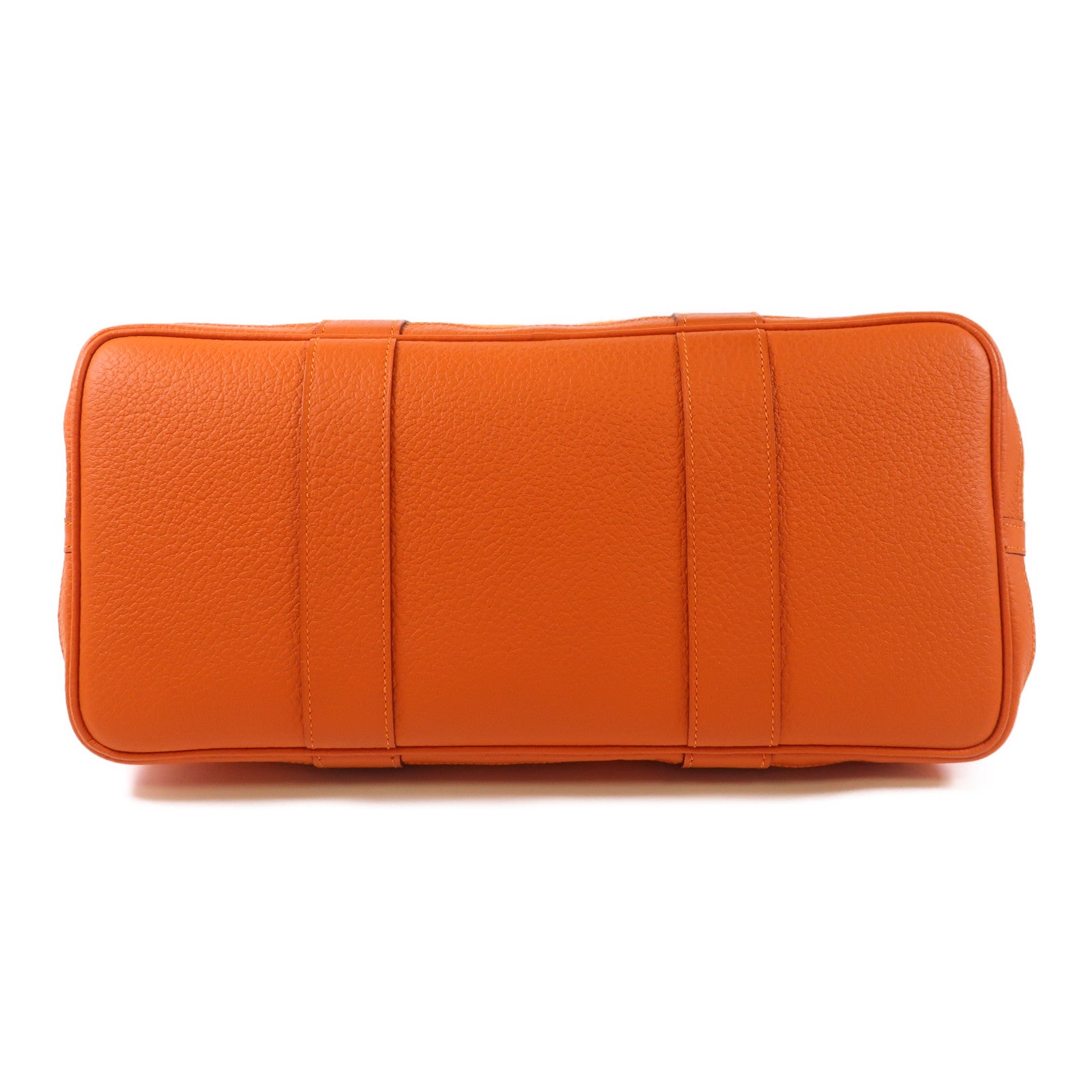 HERMES 帆布Garden Party PM銀扣手挽袋Orange