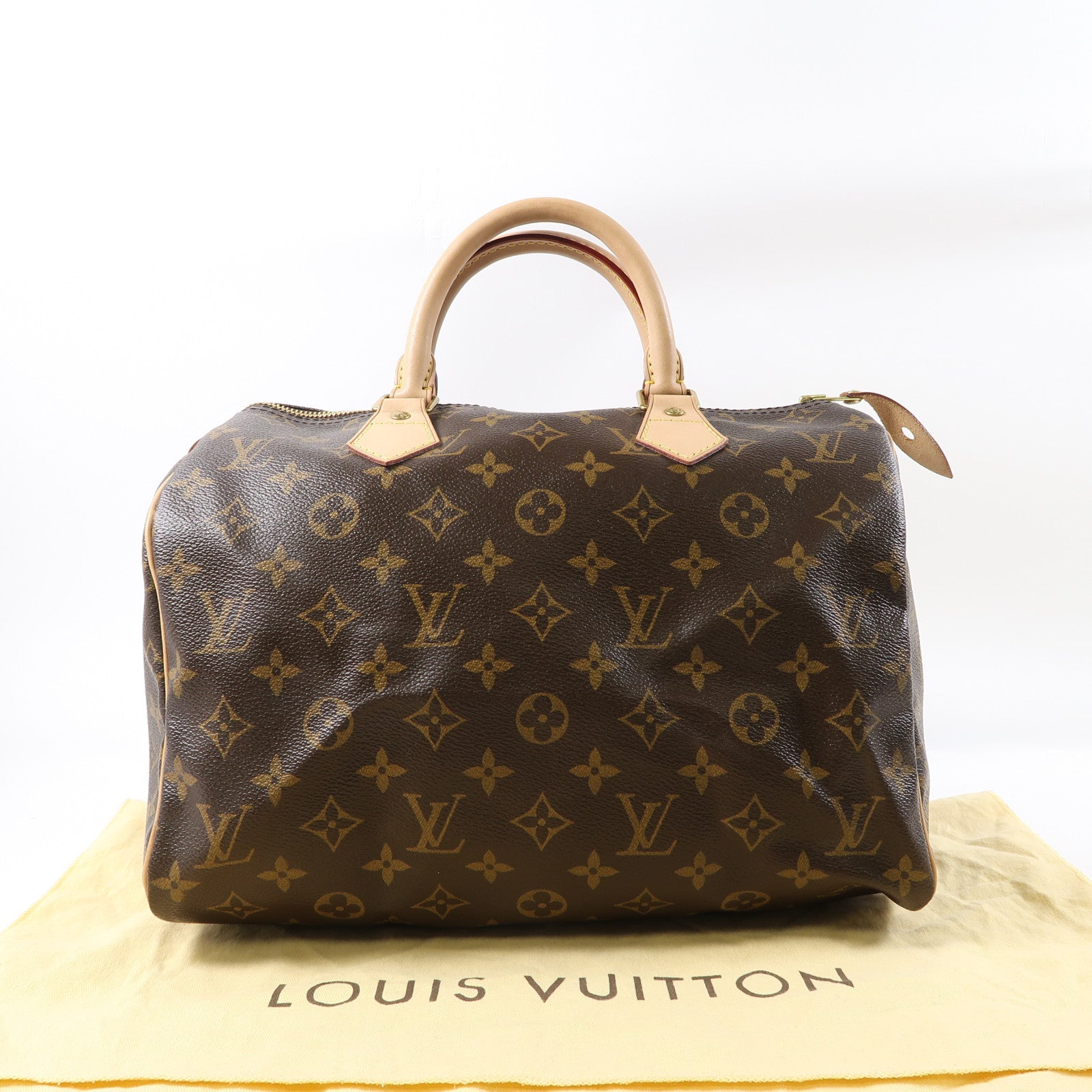 LOUIS VUITTON Monogram Speedy 30金扣手挽袋啡色