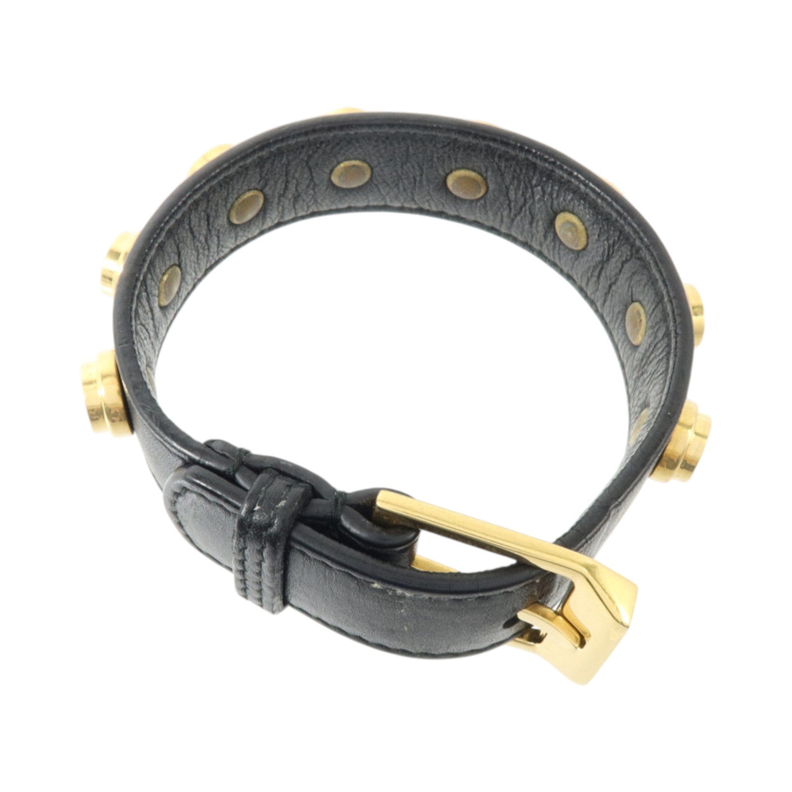 SAINT LAURENT 牛皮皮革/金屬Studded De Force Bracelet手鏈
