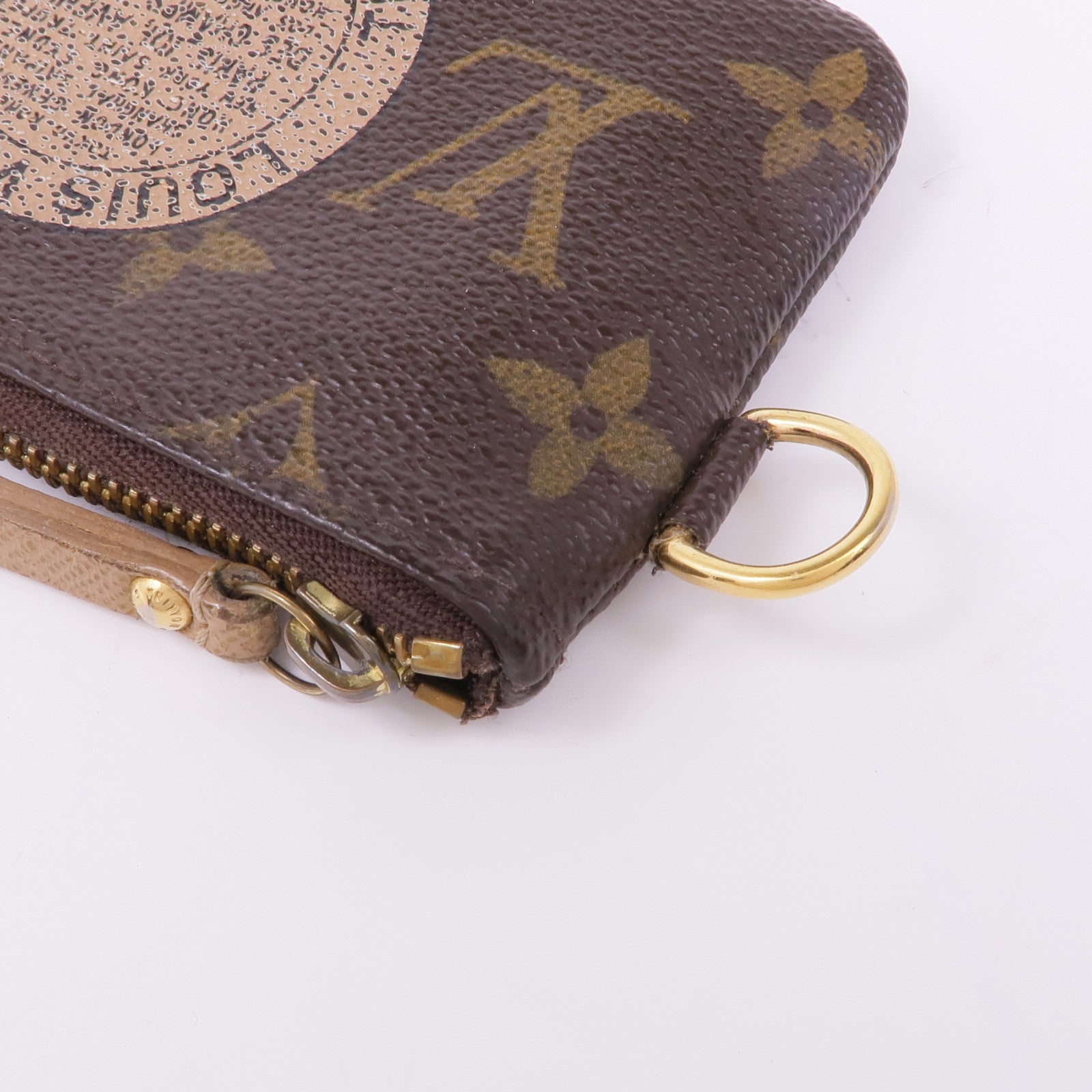 LOUIS VUITTON Monogram Pochette Cre T & B金扣零錢包