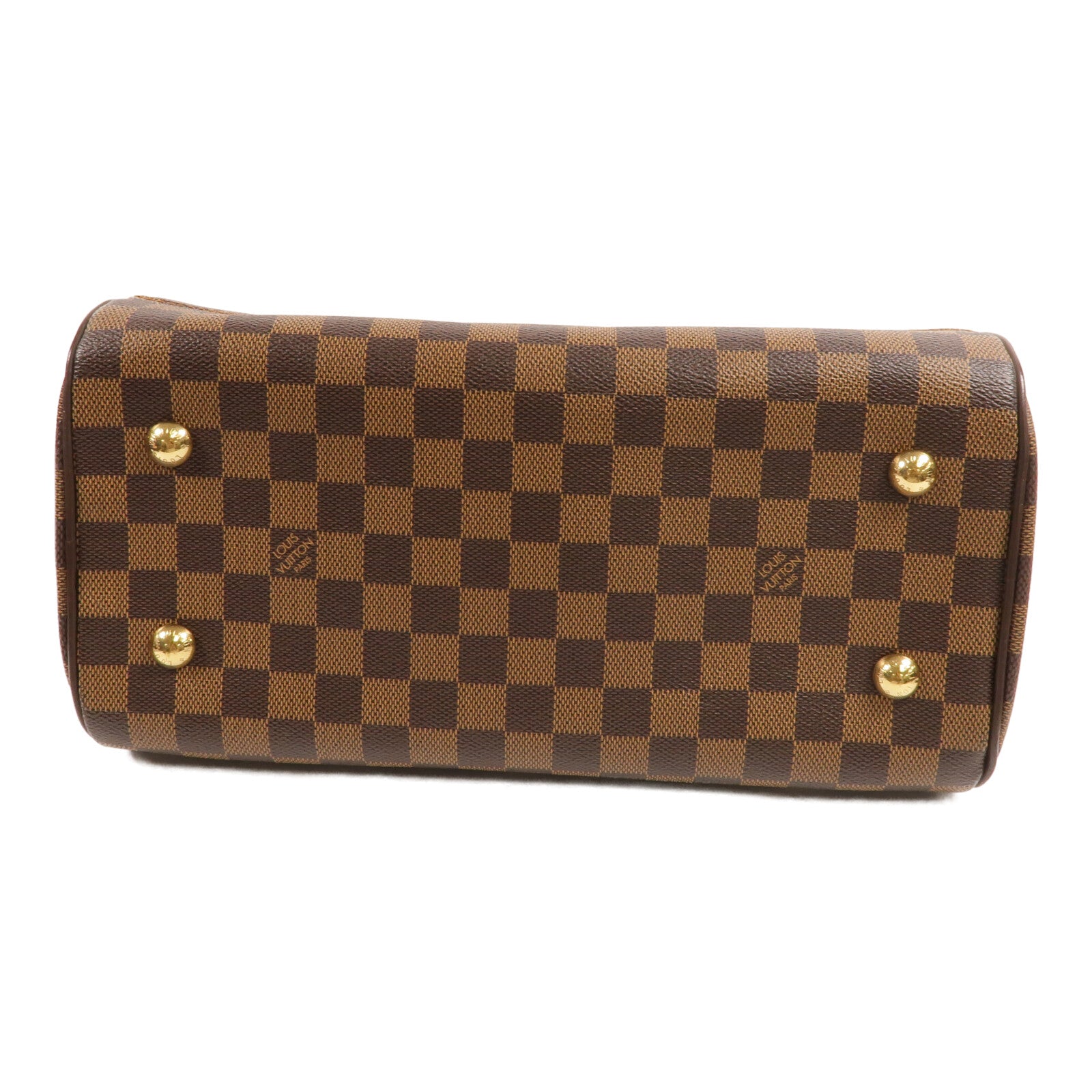 LOUIS VUITTON Damier Duomo金扣手挽袋棕色