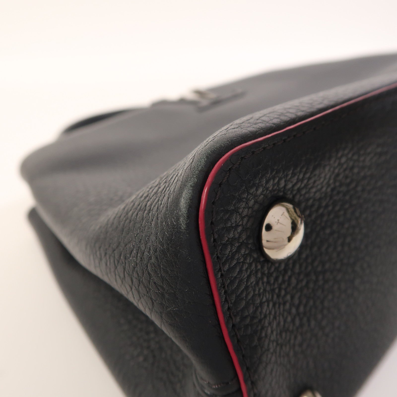 LOUIS VUITTON Taurillon Capucines MM銀扣手挽肩背兩用袋