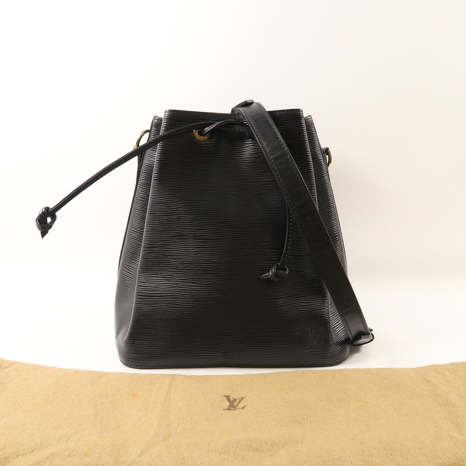 LOUIS VUITTON Epi Noe金扣肩背袋黑色