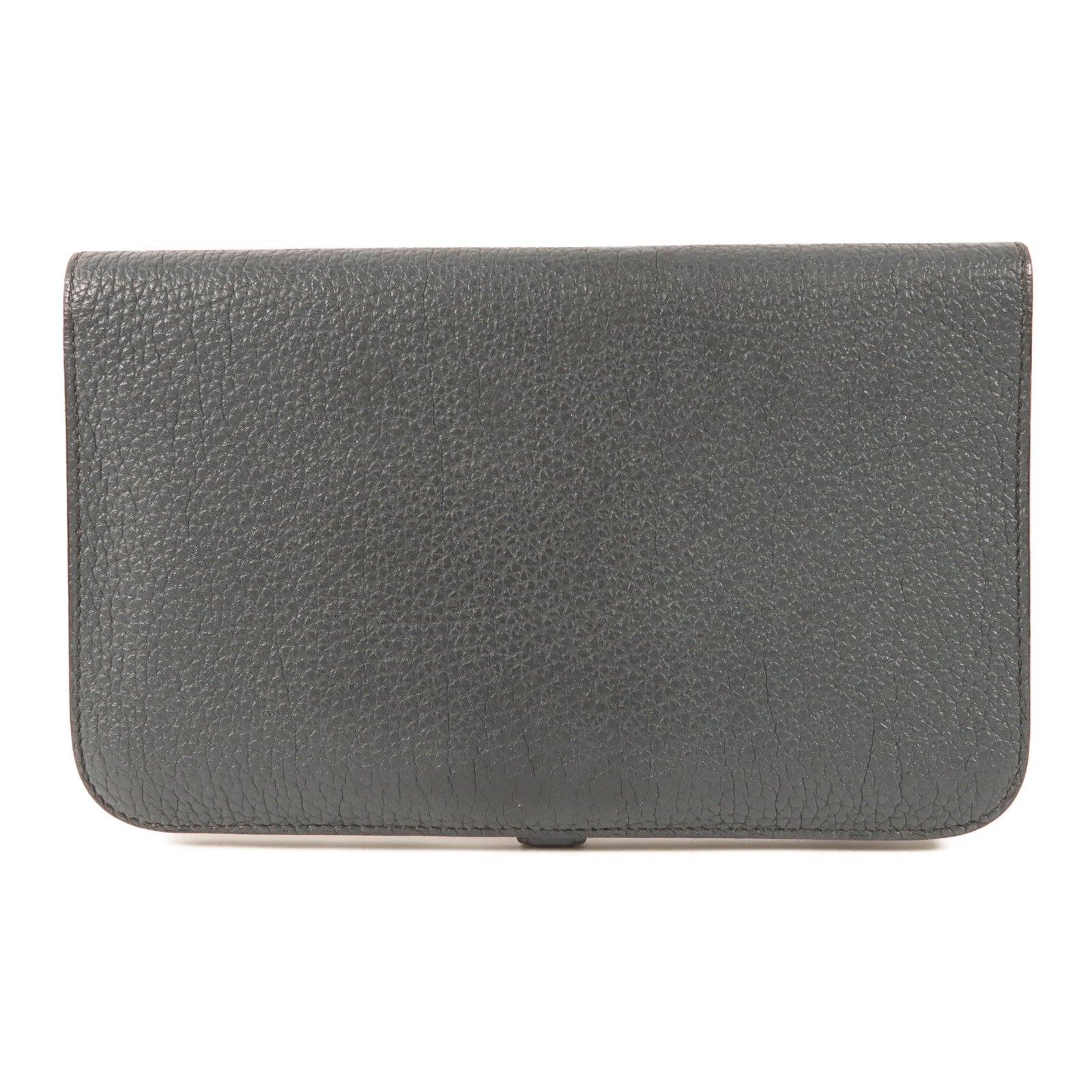 HERMES PHW Dogon GM Long Wallet Togo Leather Grey