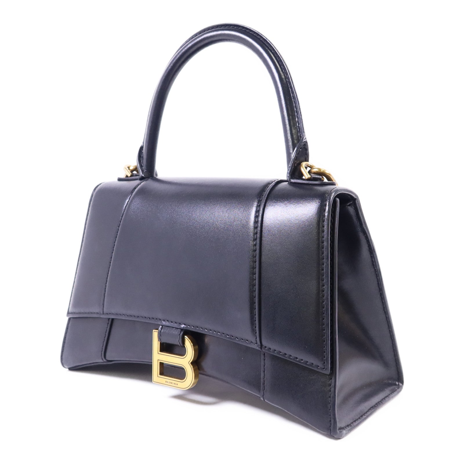 BALENCIAGA 【激減優惠】牛皮皮革Hourglass Small Top Handle金扣手挽肩背兩用袋