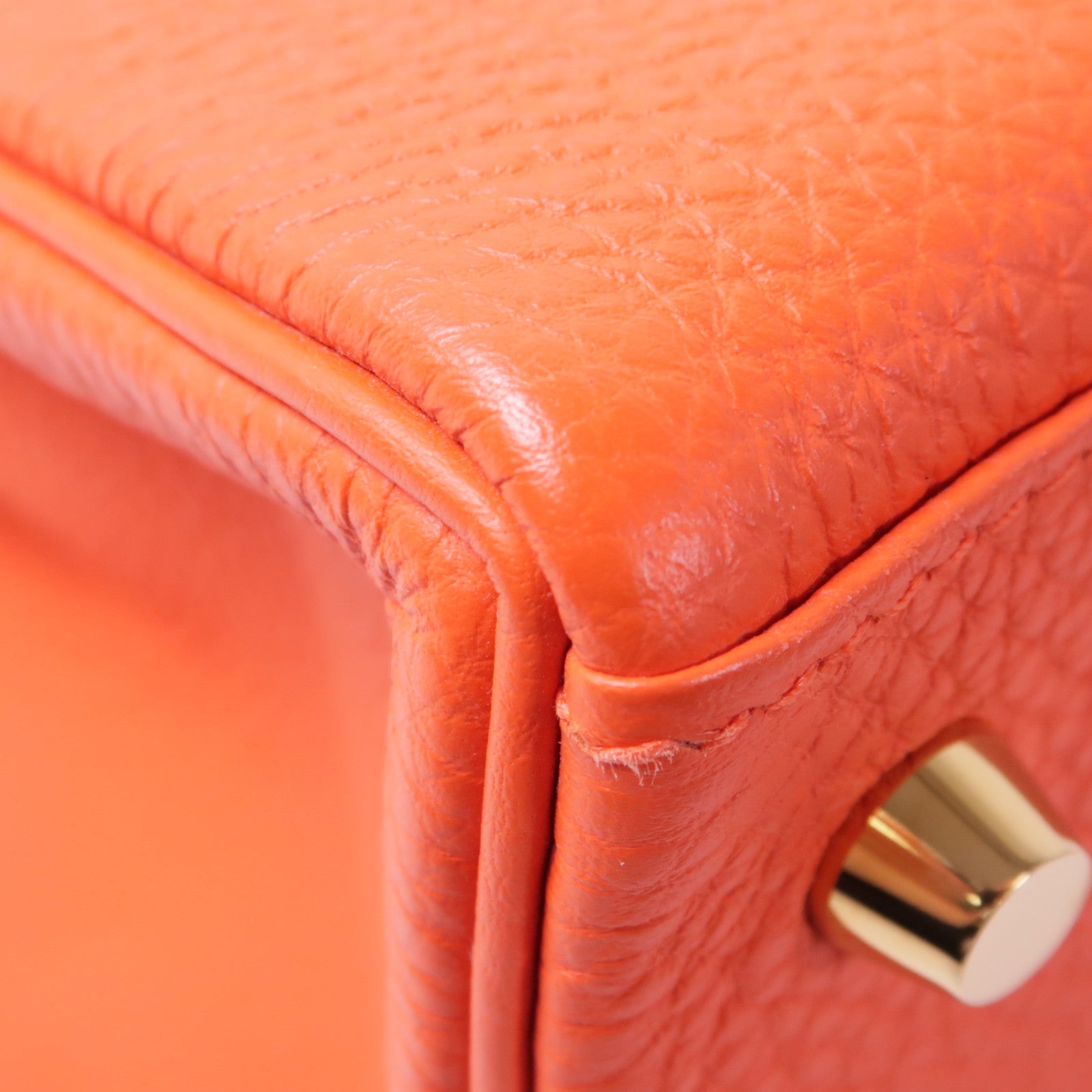 HERMES Togo皮革Kelly 28金扣手挽肩背兩用袋Capucine