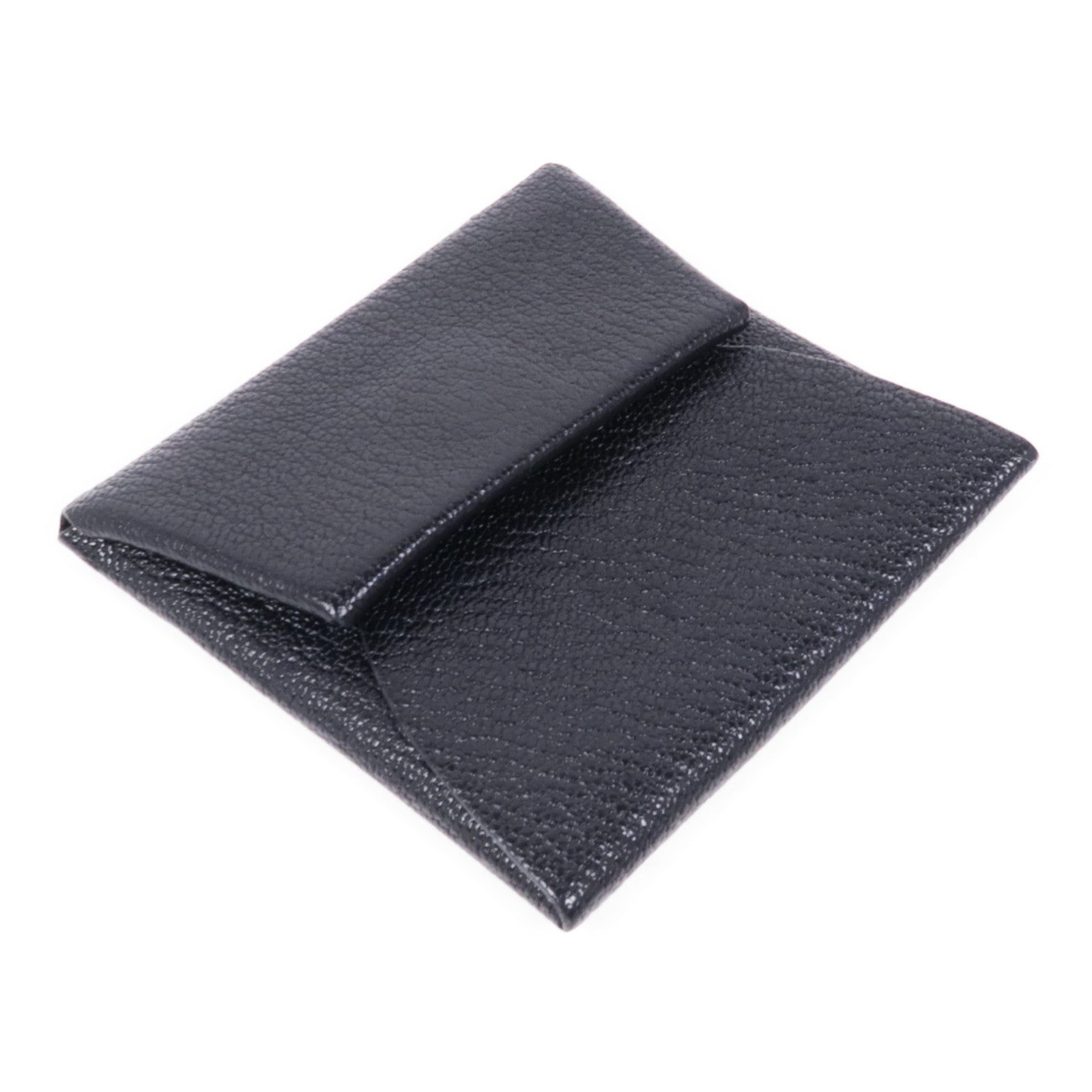 HERMES PHW Coin Purse Chevre Leather Noir Black