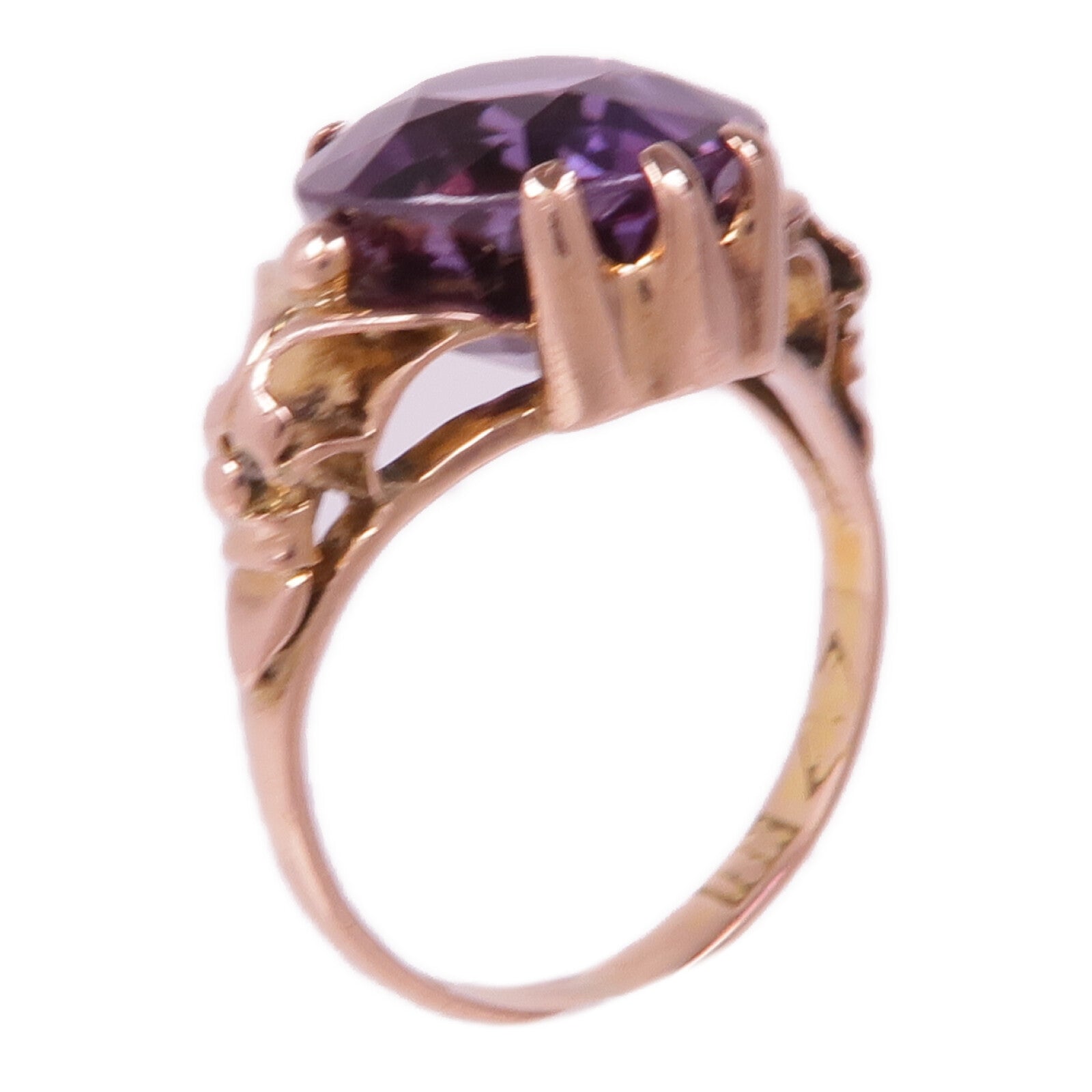 JEWELRY 18K玫瑰金Amethyst Ring紫晶戒指US#4.25