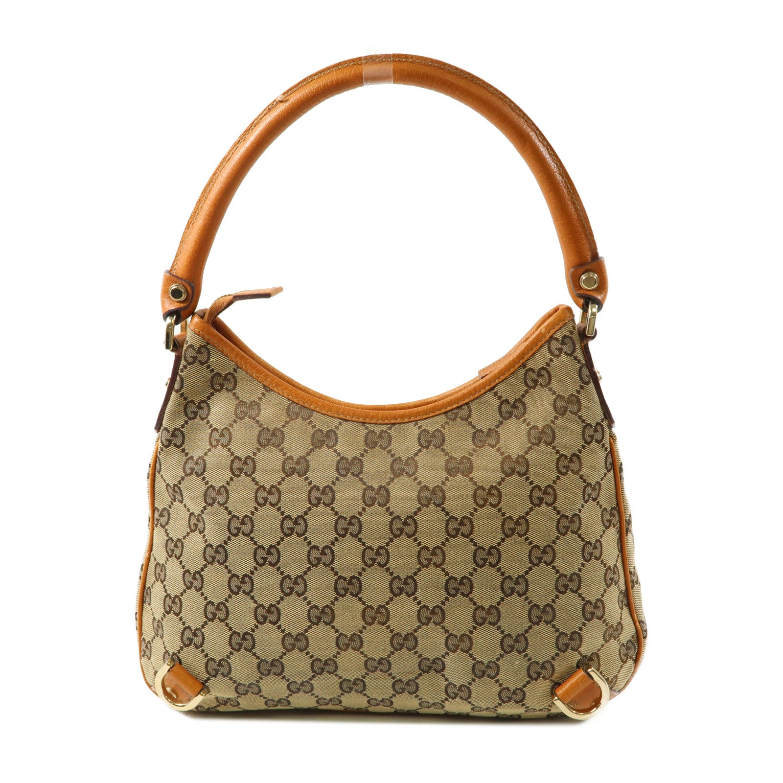 GUCCI 帆布Abbey D Ring Hobo Bag金扣手挽袋棕色