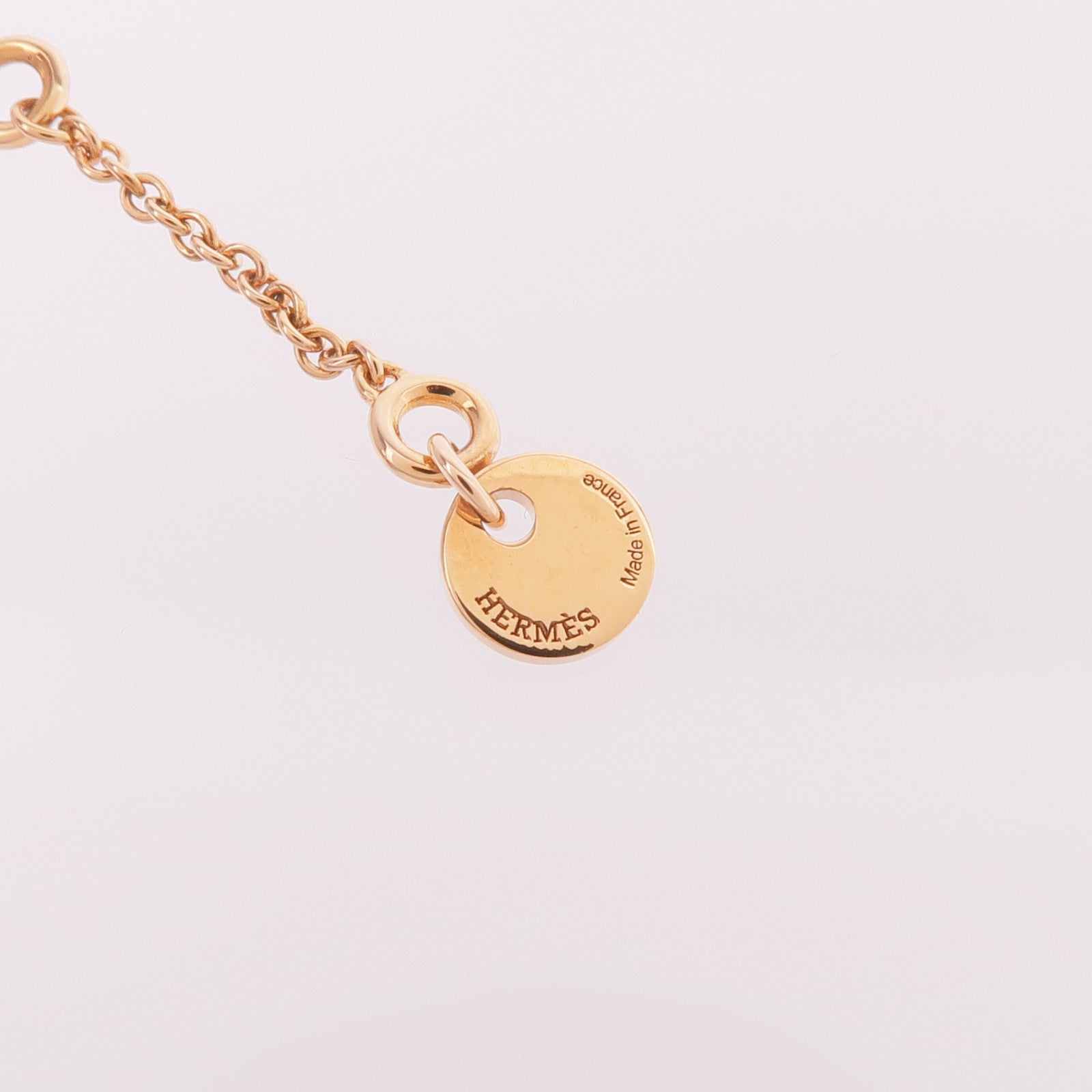 HERMES 18K玫瑰金Pendentif Amulettes Constance翡翠項鍊