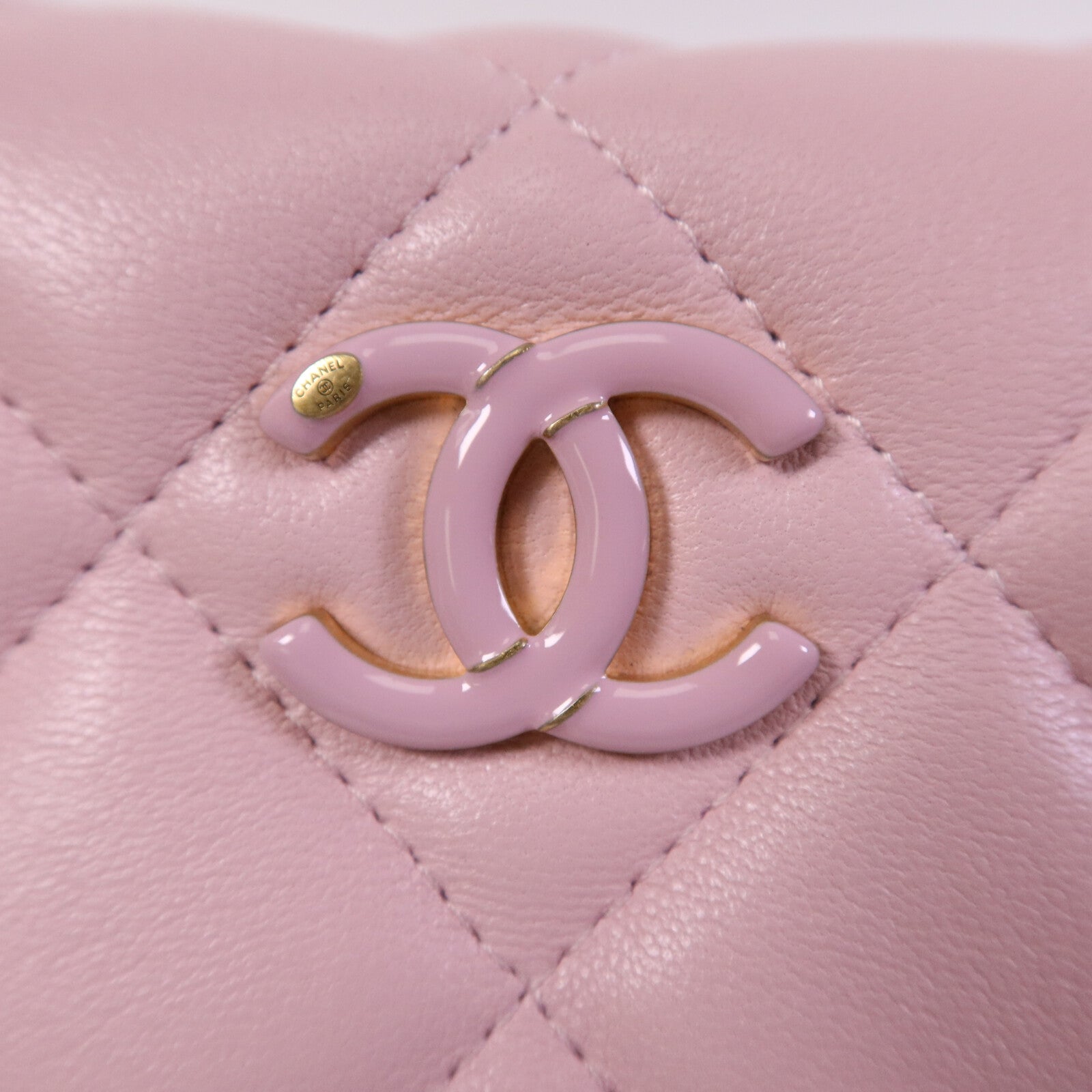 CHANEL 羊皮皮革Shoulder Bag金扣鏈帶肩背袋