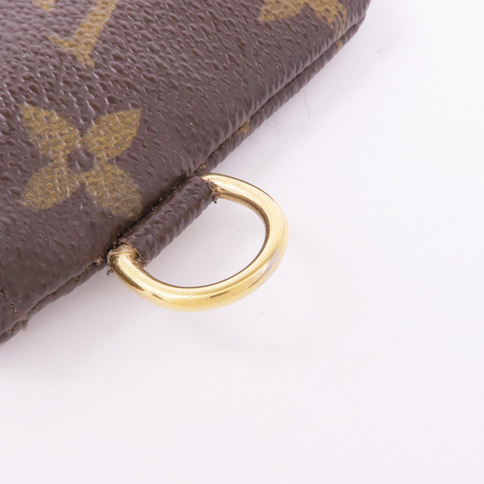 LOUIS VUITTON Monogram Pochette Cre T & B金扣零錢包