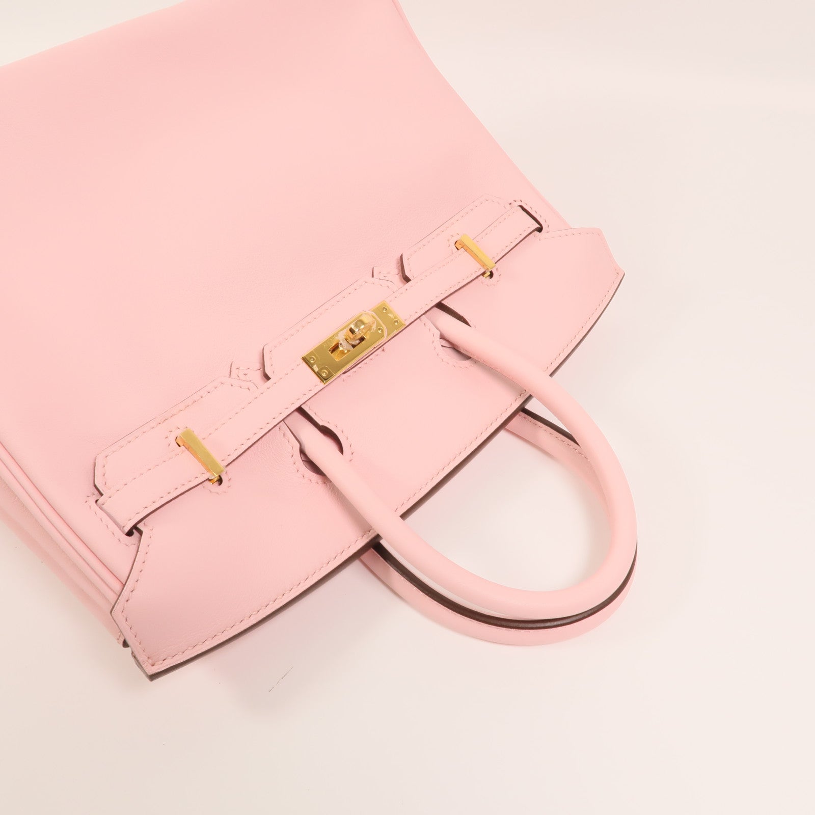 HERMES Swift皮革Birkin 25金扣手挽袋Rose Sakura