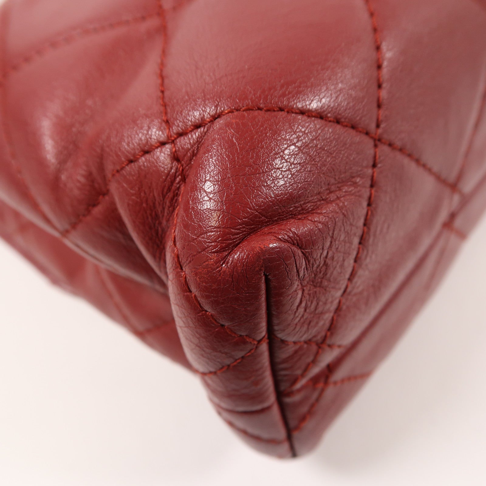 CHANEL 牛皮皮革Chain Shoulder銀扣鏈帶肩背袋